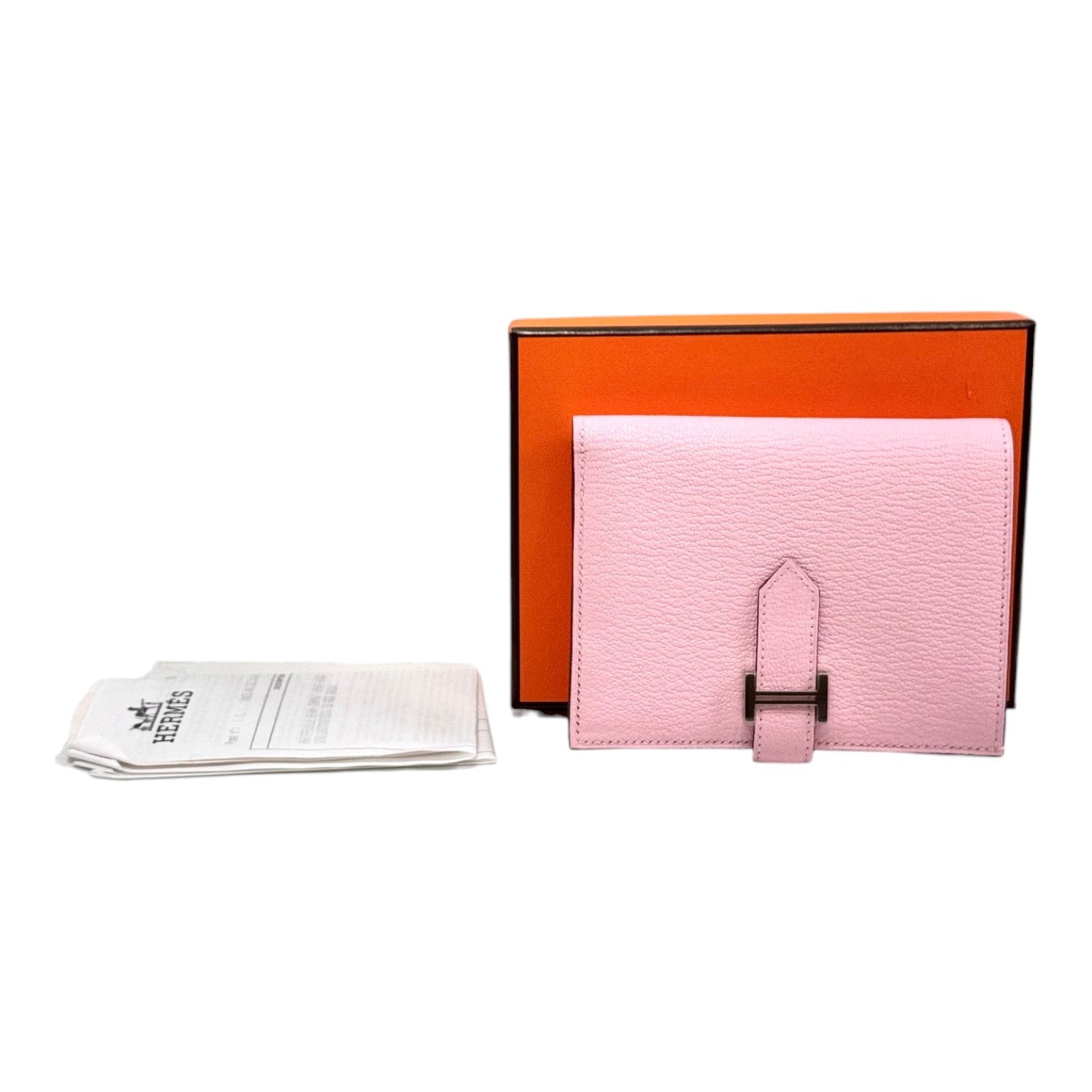Hermes Hermes Short Wallet Bearn 3Q Rose Sakura