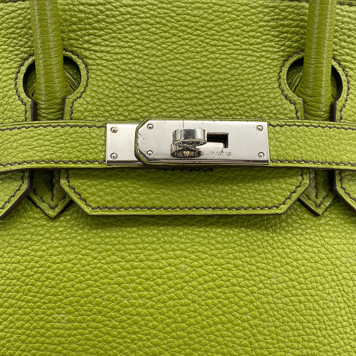 HERMES BIRKIN 30 ANIS GREEN TOGO HAND BAG 2006 SQUARE J PALLADIUM HARDWARE 90312504