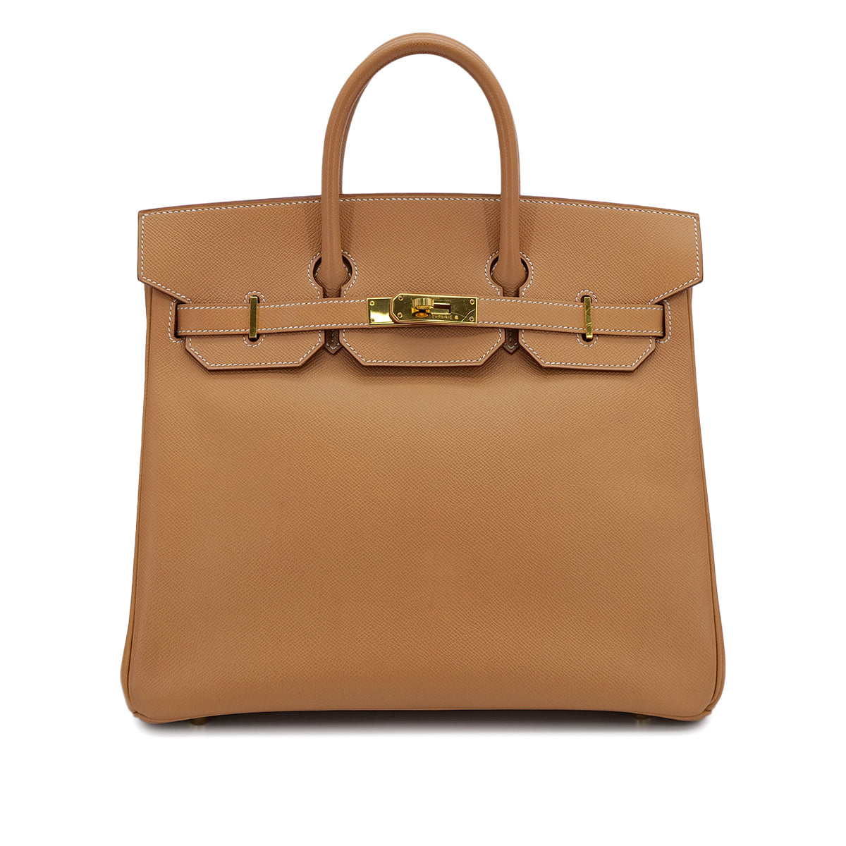 HERMES HAUT A COURROIES 32 NATUREL COUCHEVEL HAND BAG 1998 SQUARE B GOLD HARDWARE 90312522