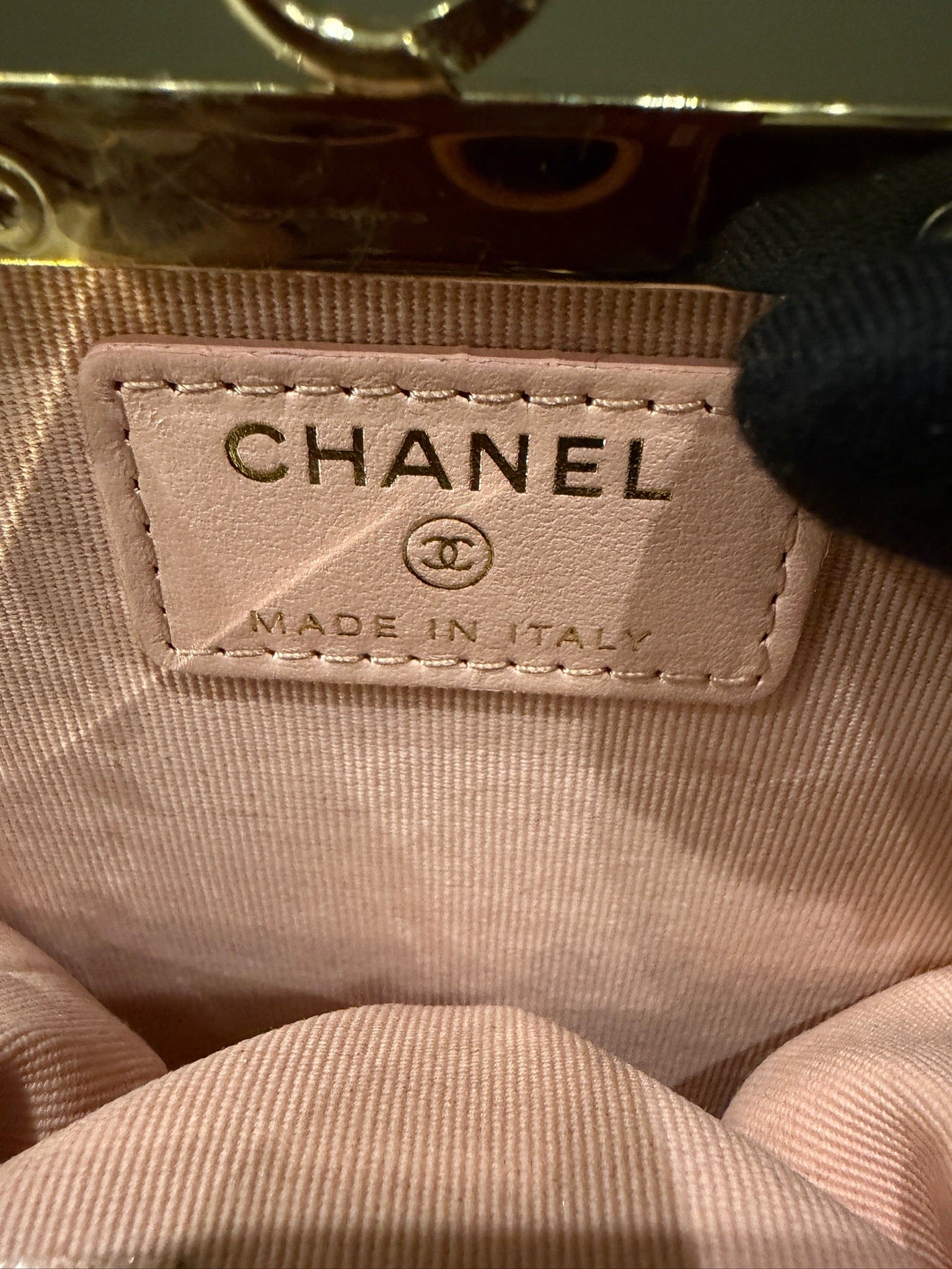 Iconn Boutique Chanel Black Kiss Plexi Clutch on Chain GHW