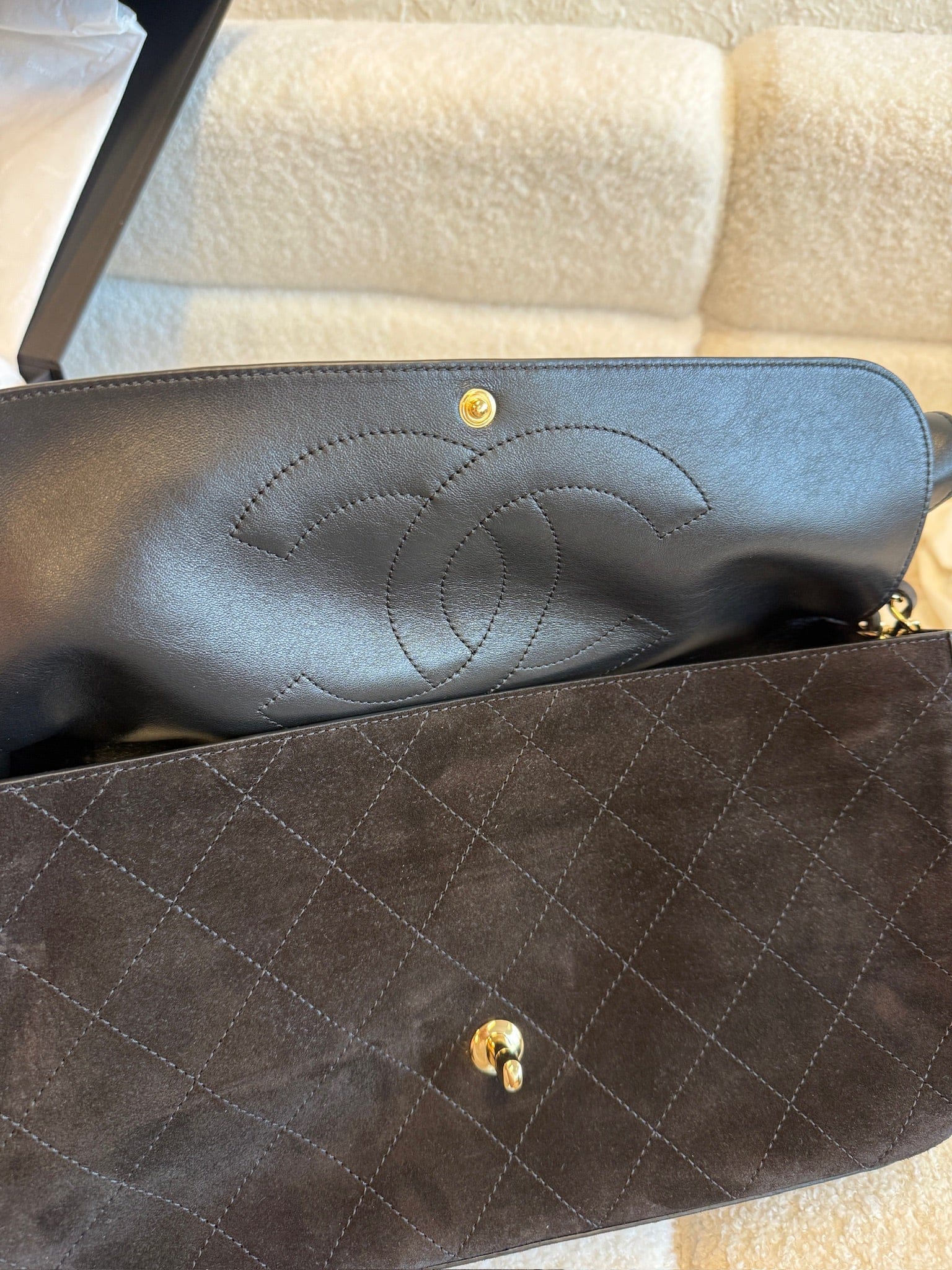 Iconn Boutique Chanel Suede Calfskin Souplissimo Maxi Flap Black