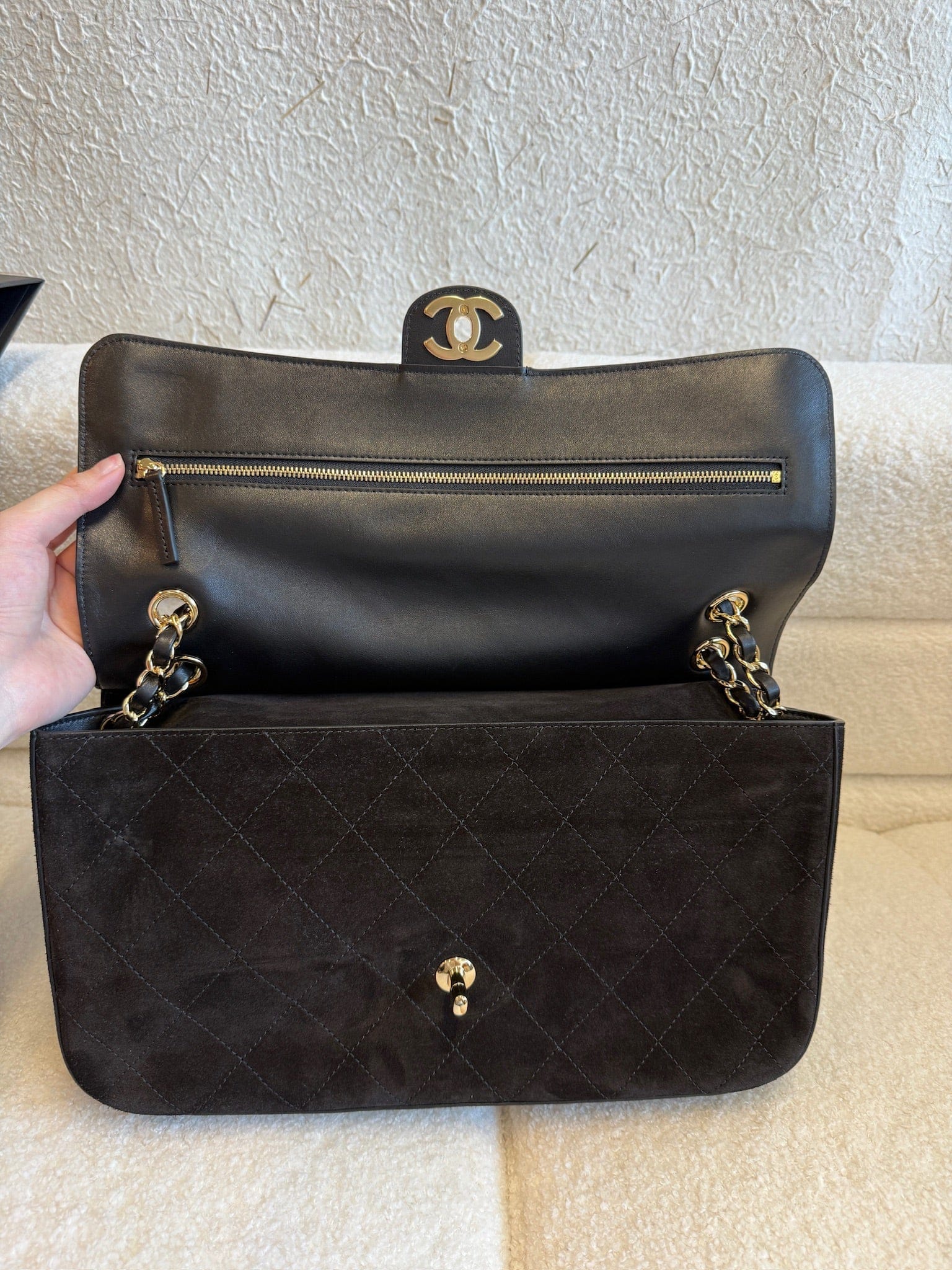 Iconn Boutique Chanel Suede Calfskin Souplissimo Maxi Flap Black