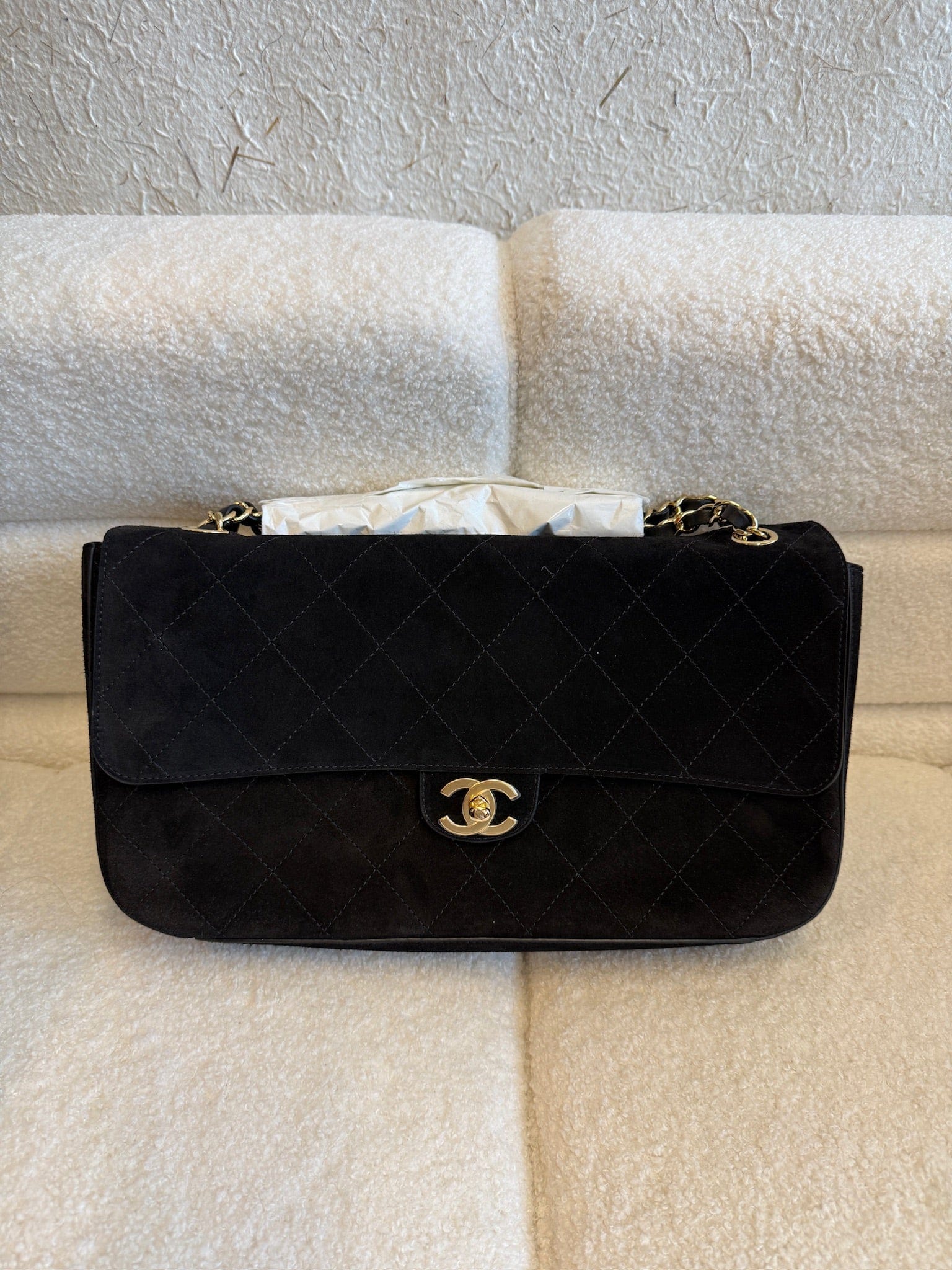 Iconn Boutique Chanel Suede Calfskin Souplissimo Maxi Flap Black