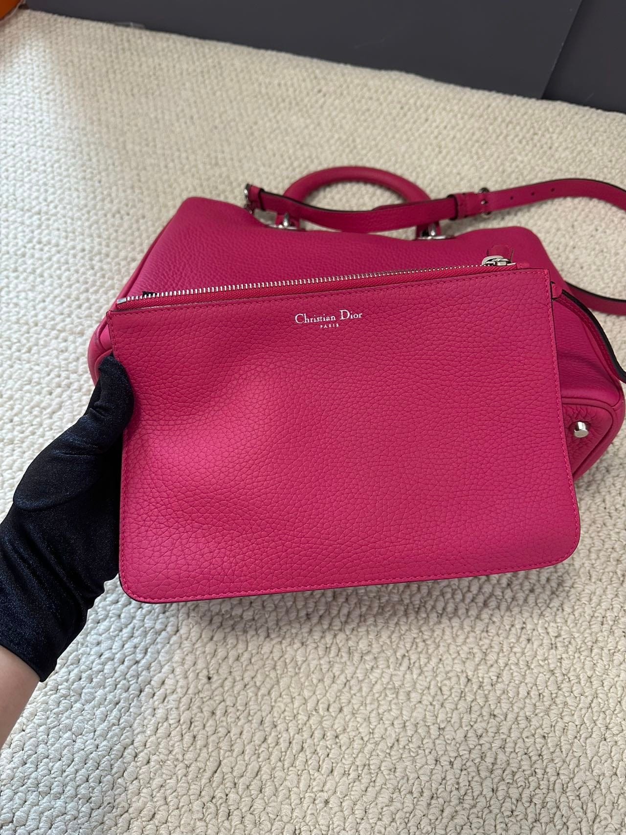 Iconn Boutique Christian Dior Calfskin Medium Diorissimo Bag Fuchsia