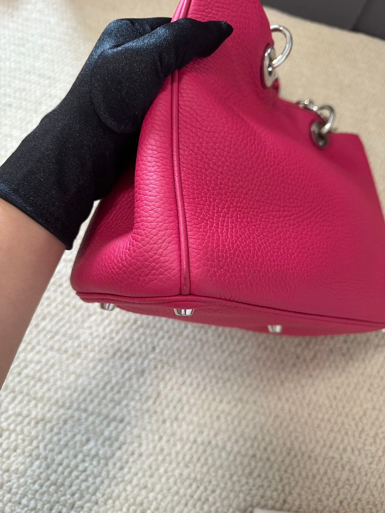 Iconn Boutique Christian Dior Calfskin Medium Diorissimo Bag Fuchsia