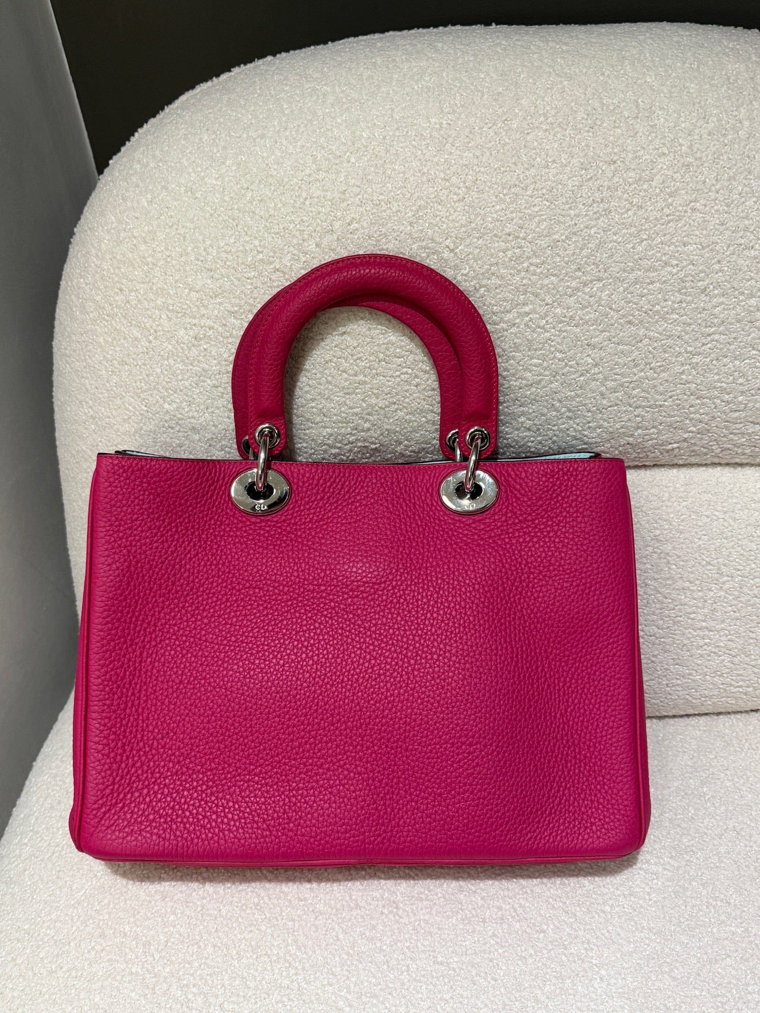 Iconn Boutique Christian Dior Calfskin Medium Diorissimo Bag Fuchsia