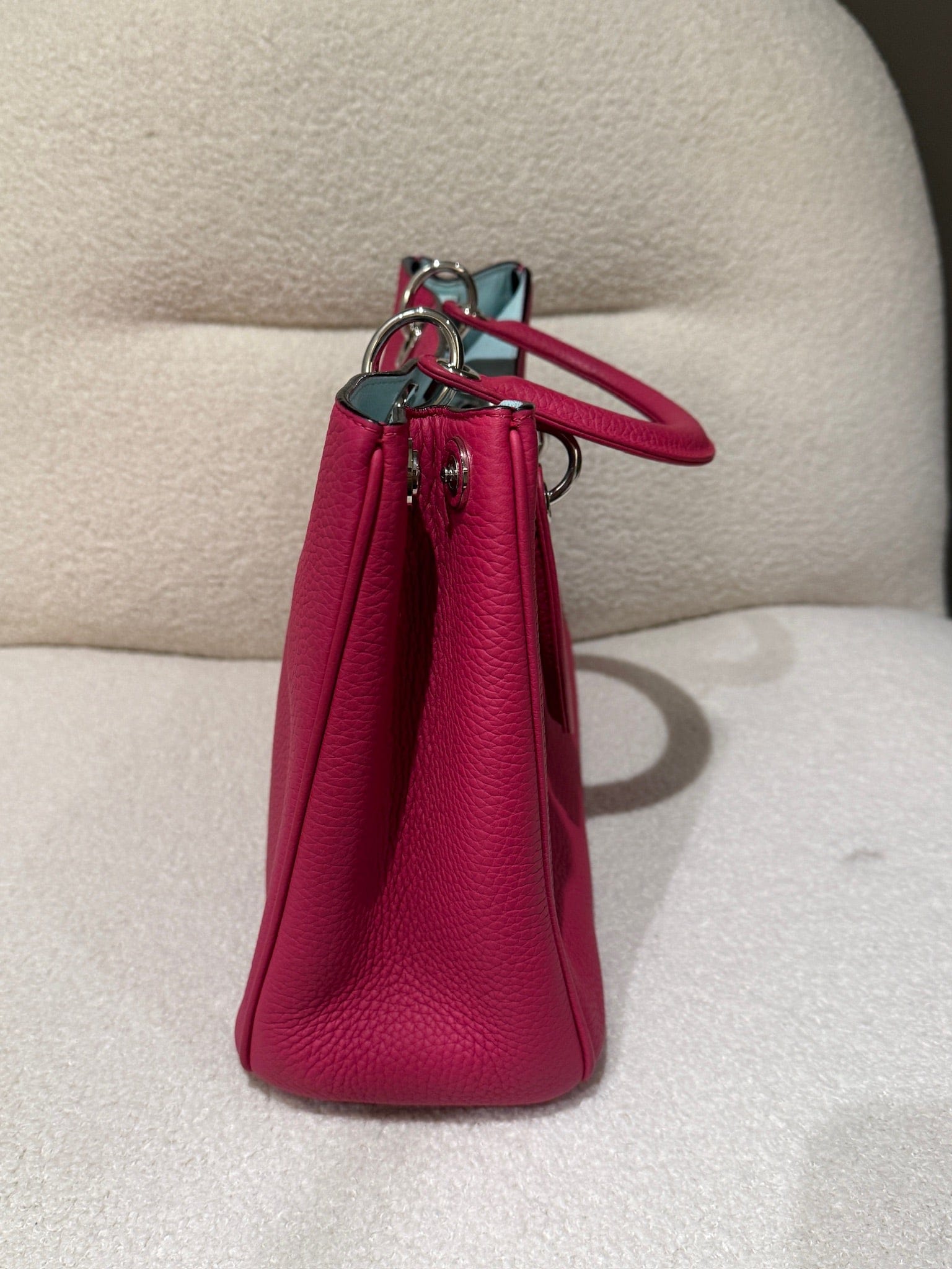 Iconn Boutique Christian Dior Calfskin Medium Diorissimo Bag Fuchsia