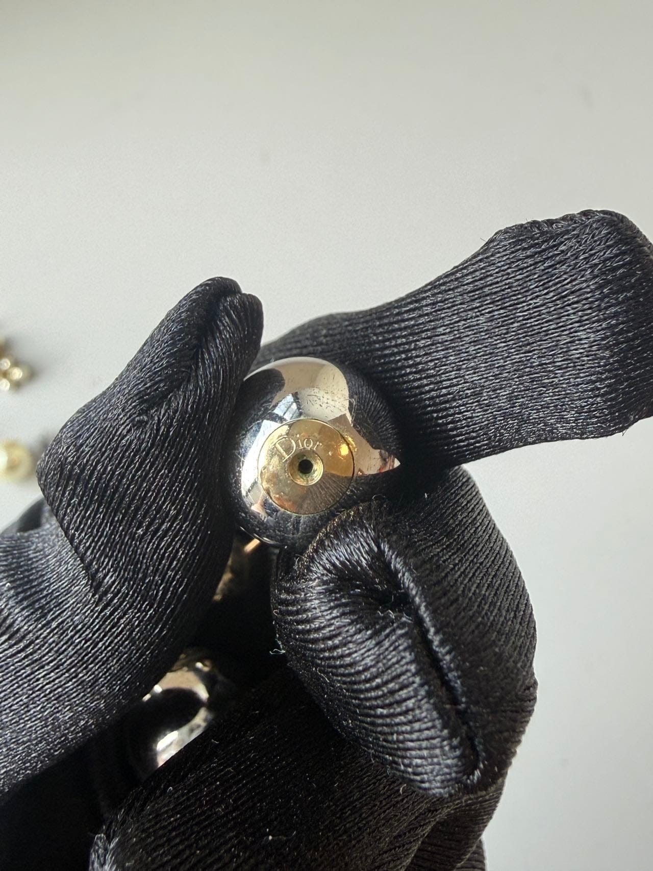 Iconn Boutique Dior Tribales Two-Tone Ball Stud Earrings in Gold & Silver-Tone Metal
