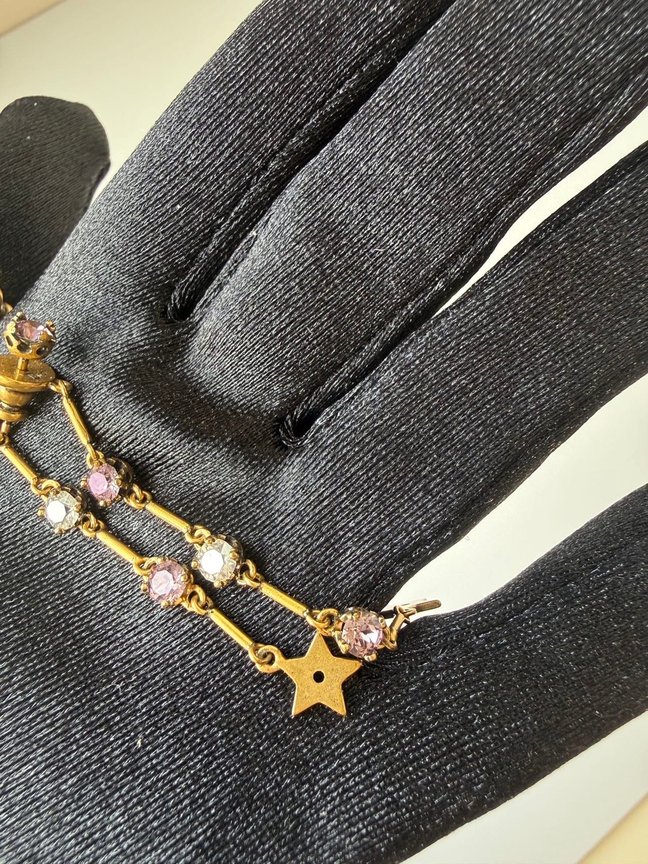 Iconn Boutique Dior Vintage Star Drop Crystal Earrings in Gold-Tone Metal