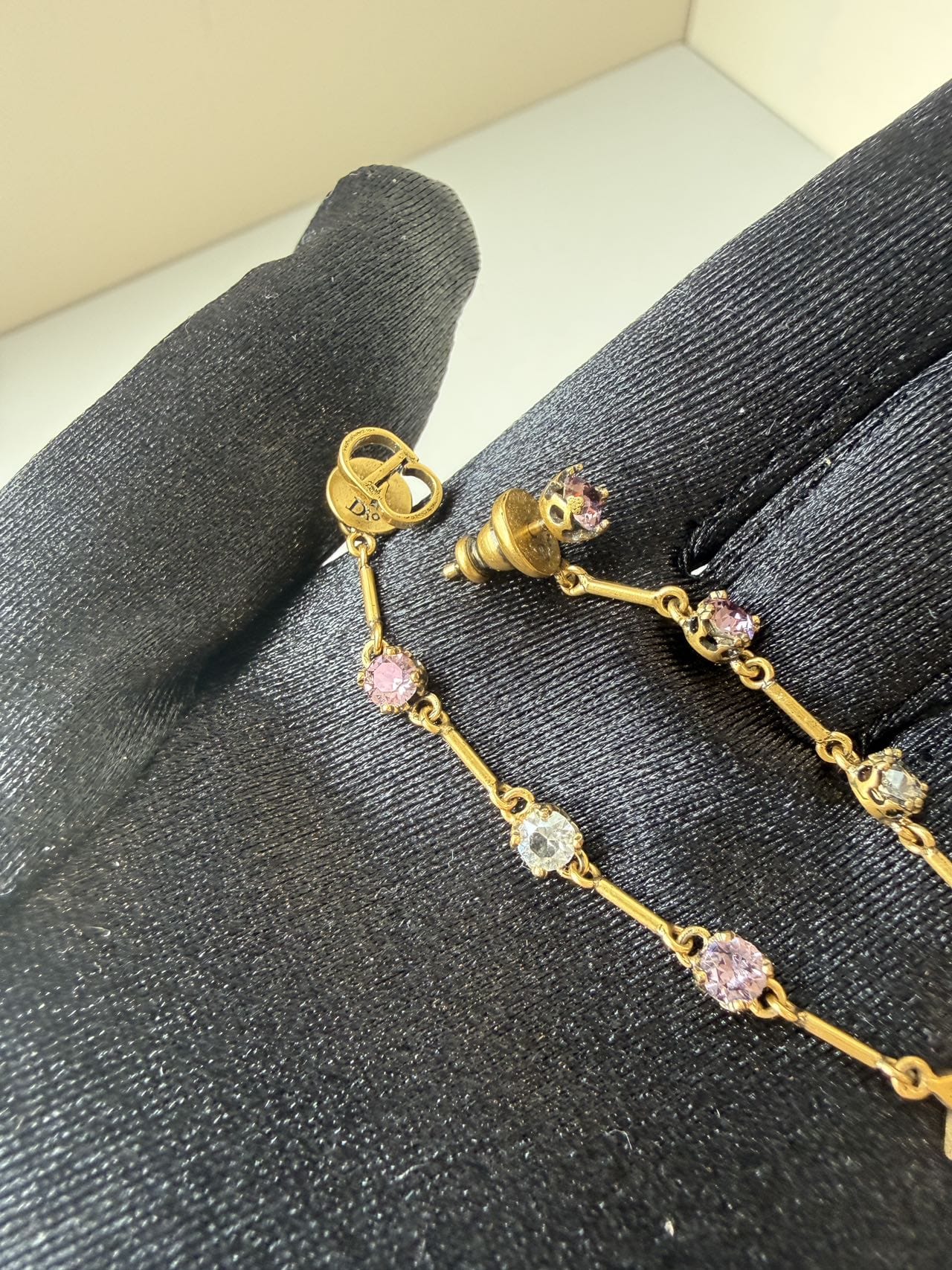 Iconn Boutique Dior Vintage Star Drop Crystal Earrings in Gold-Tone Metal