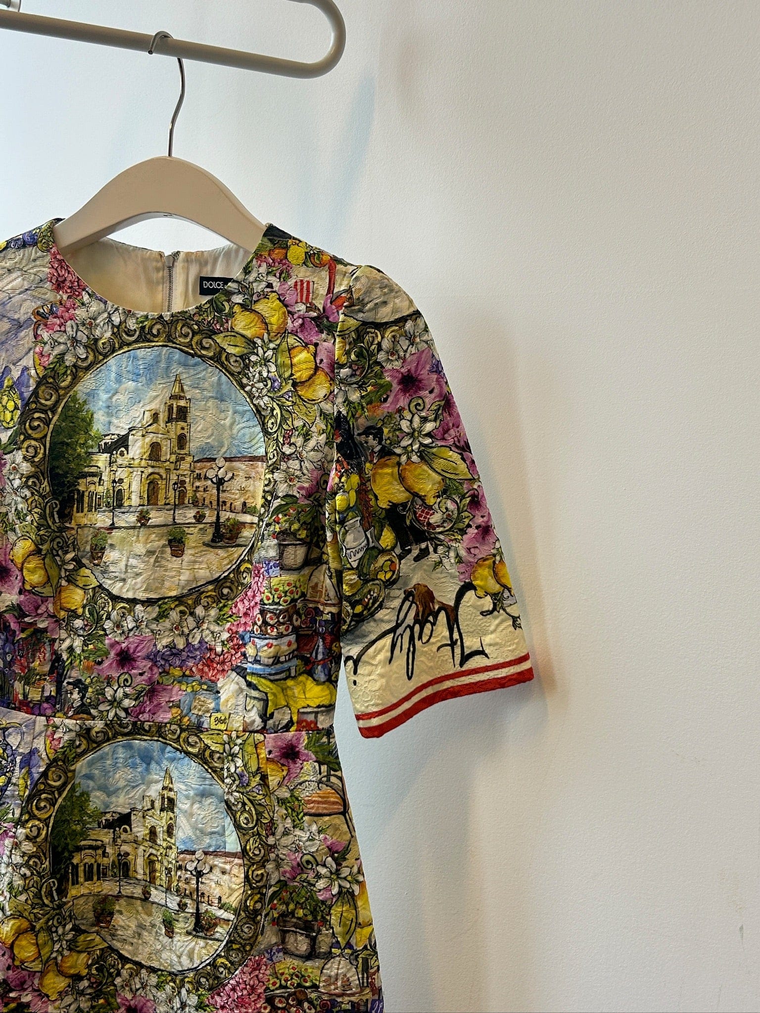 Iconn Boutique DOLCE & GABBANA SS16 Italian floral fruit market print jacquard dress