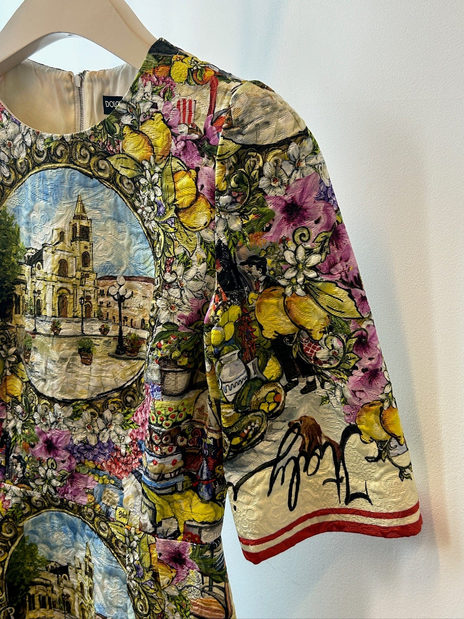 Iconn Boutique DOLCE & GABBANA SS16 Italian floral fruit market print jacquard dress