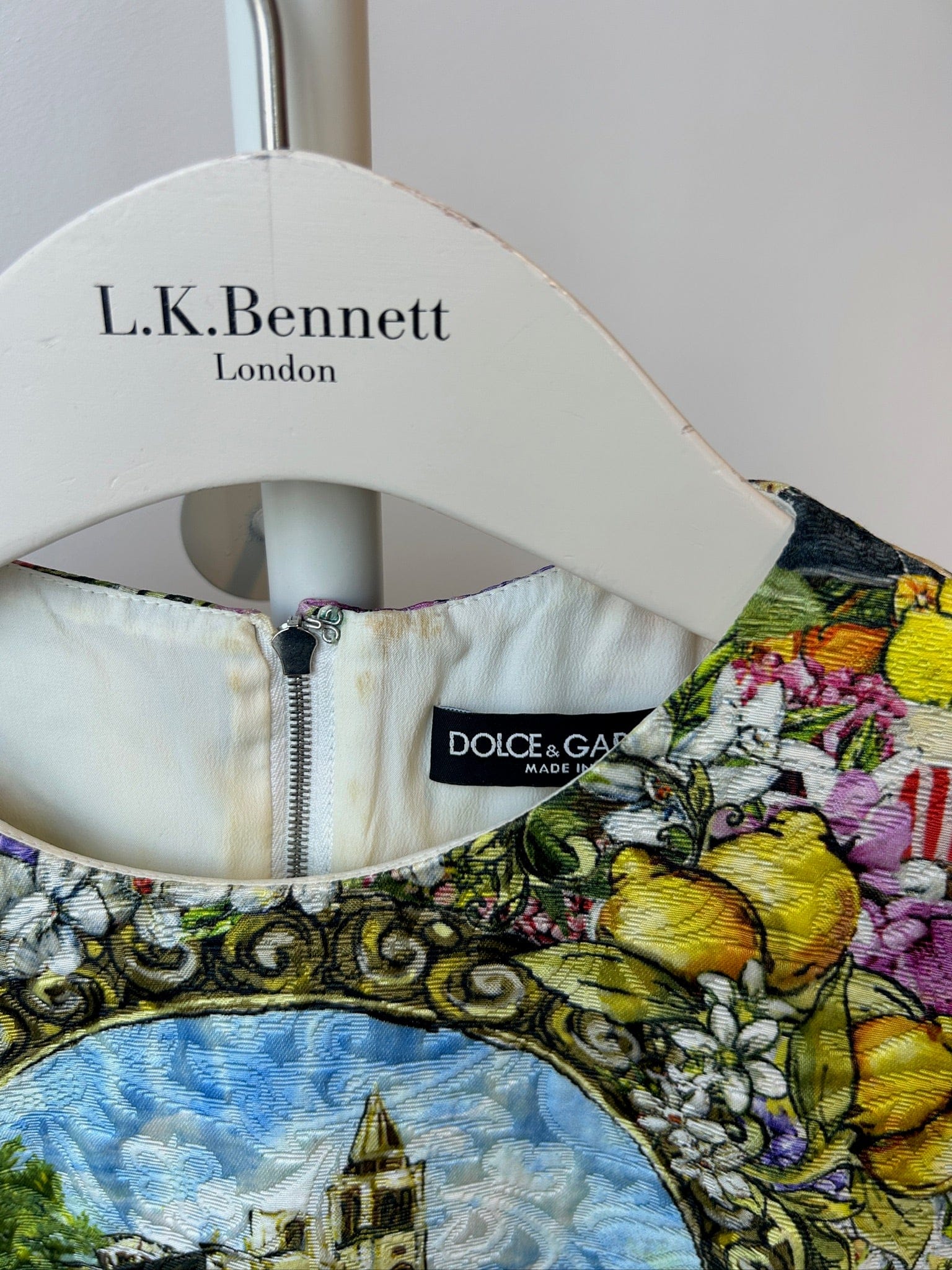 Iconn Boutique DOLCE & GABBANA SS16 Italian floral fruit market print jacquard dress