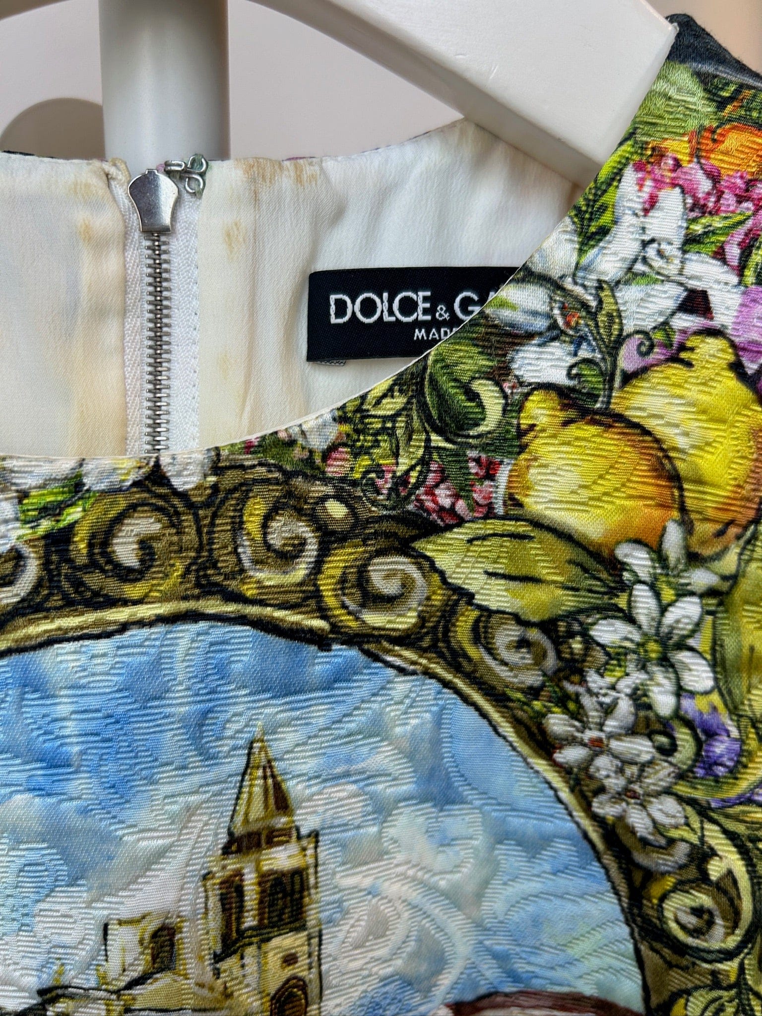Iconn Boutique DOLCE & GABBANA SS16 Italian floral fruit market print jacquard dress