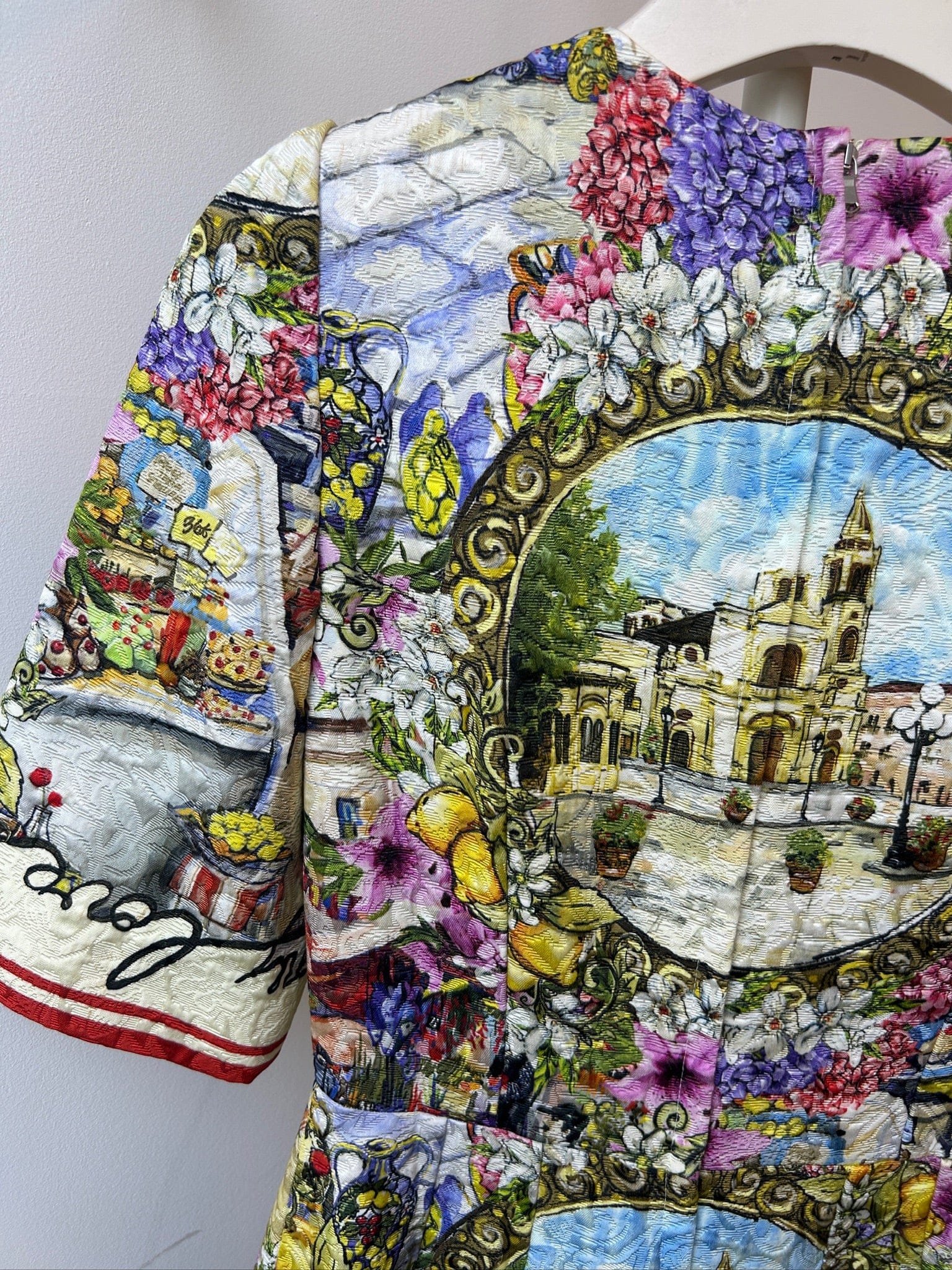 Iconn Boutique DOLCE & GABBANA SS16 Italian floral fruit market print jacquard dress
