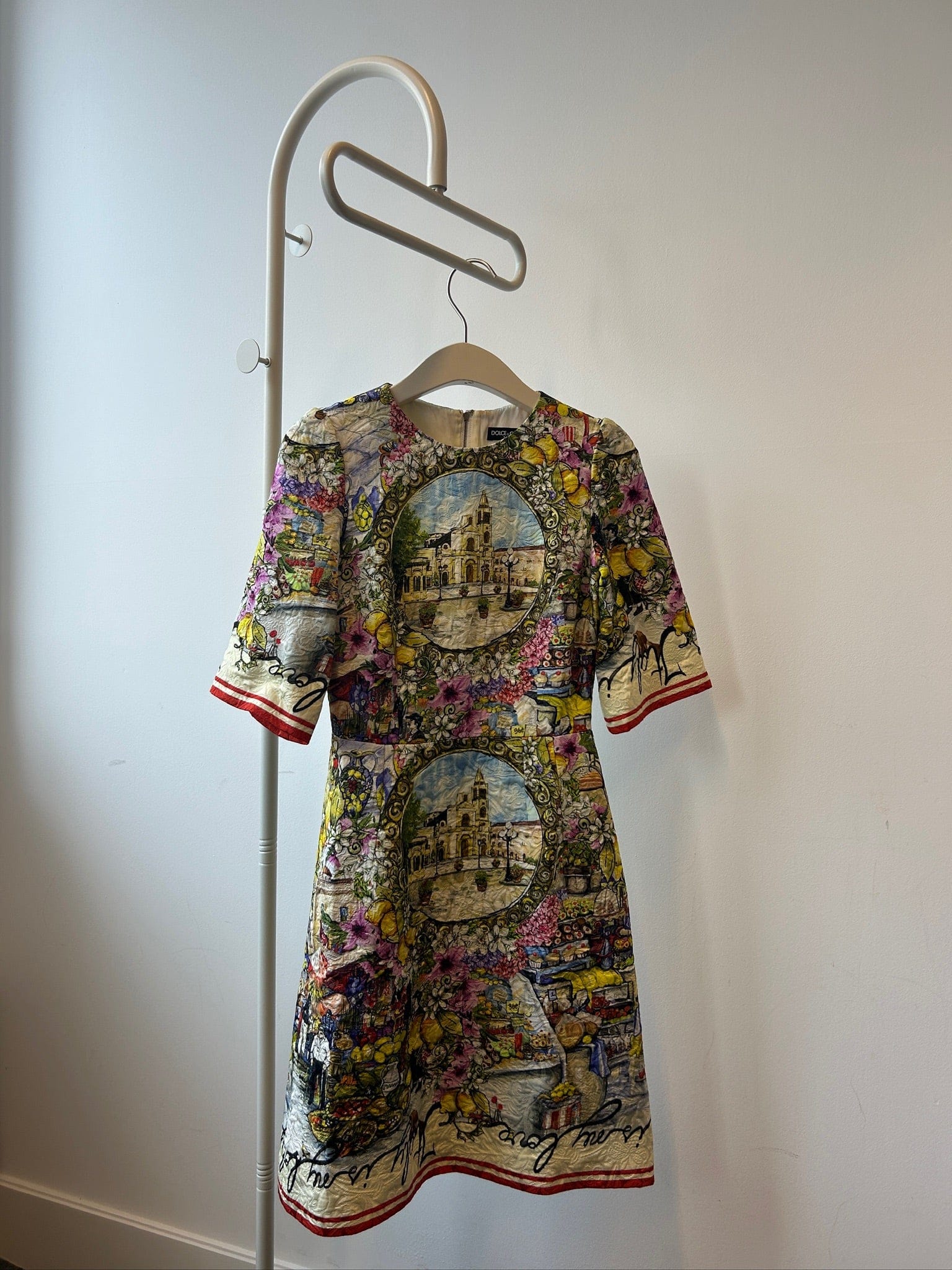 Iconn Boutique DOLCE & GABBANA SS16 Italian floral fruit market print jacquard dress