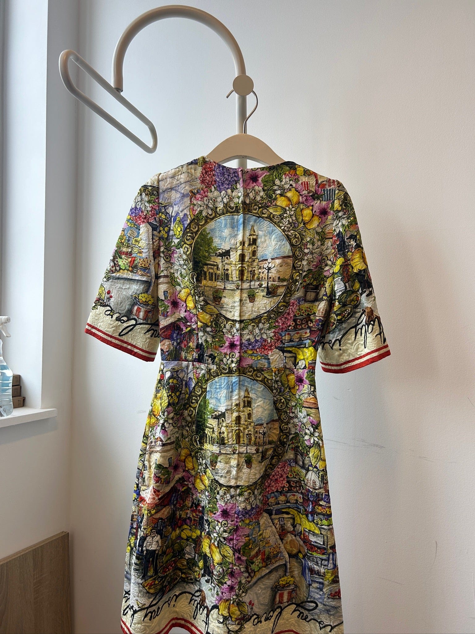 Iconn Boutique DOLCE & GABBANA SS16 Italian floral fruit market print jacquard dress