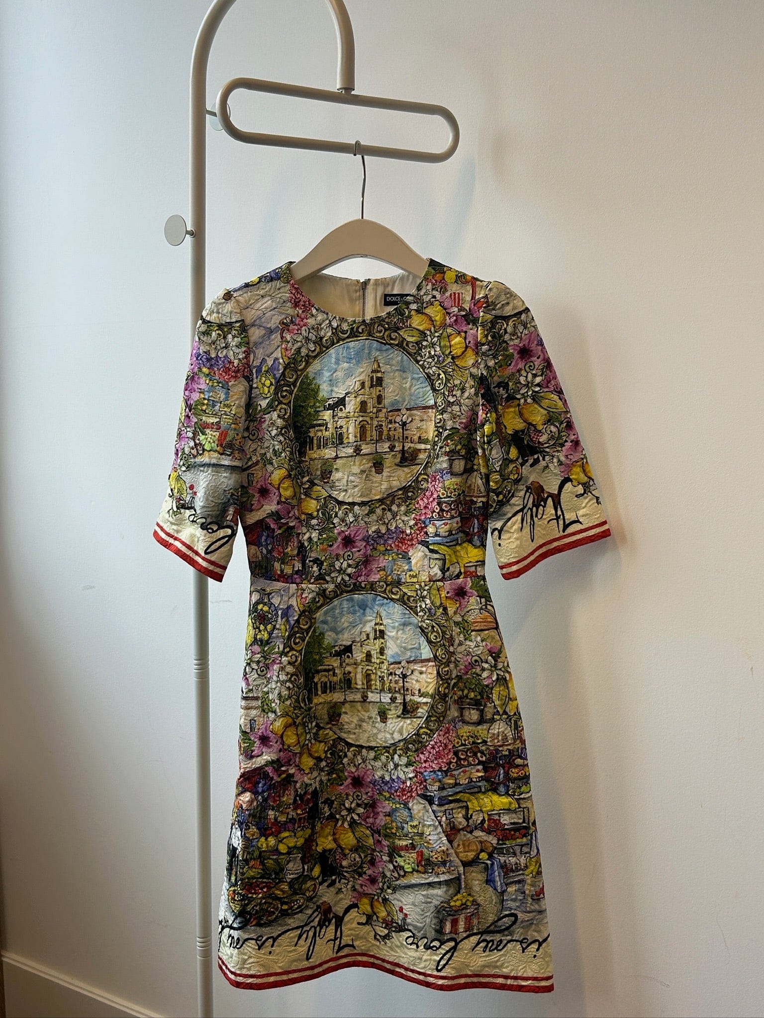 Iconn Boutique DOLCE & GABBANA SS16 Italian floral fruit market print jacquard dress