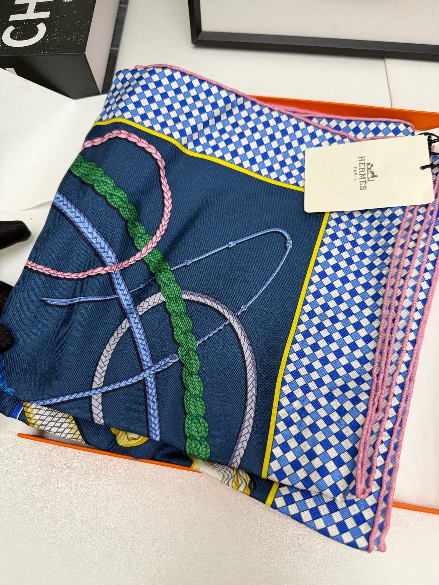 Iconn Boutique Hermès 90cm Silk Scarf | Equestrian Bridle Pattern