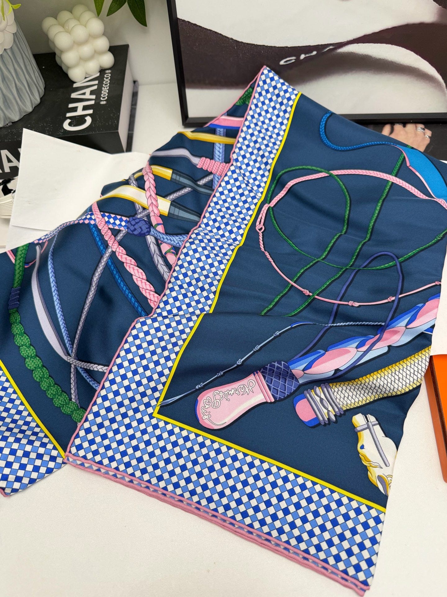 Iconn Boutique Hermès 90cm Silk Scarf | Equestrian Bridle Pattern