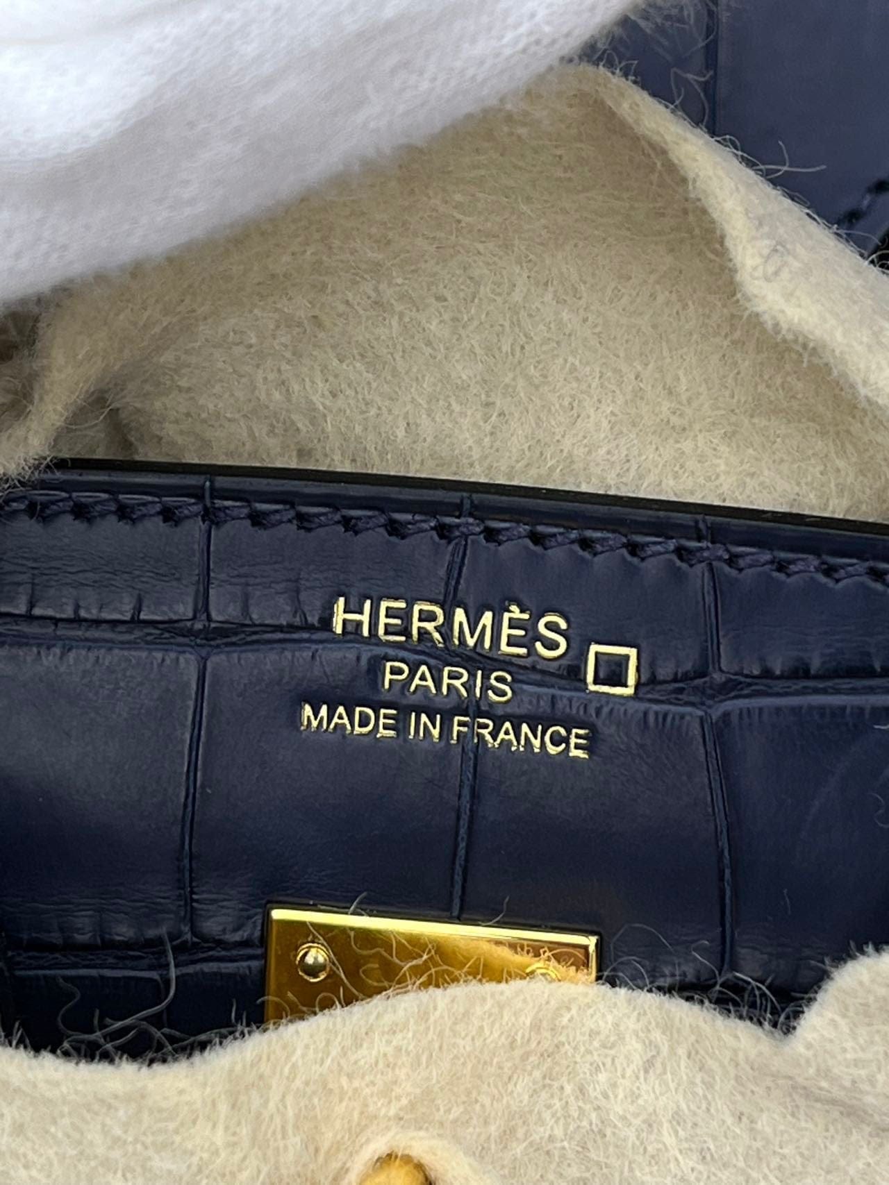 Iconn Boutique Hermès Birkin 25 Alligator Mississippiensis Matte in Bleu Indigo with Palladium Hardware