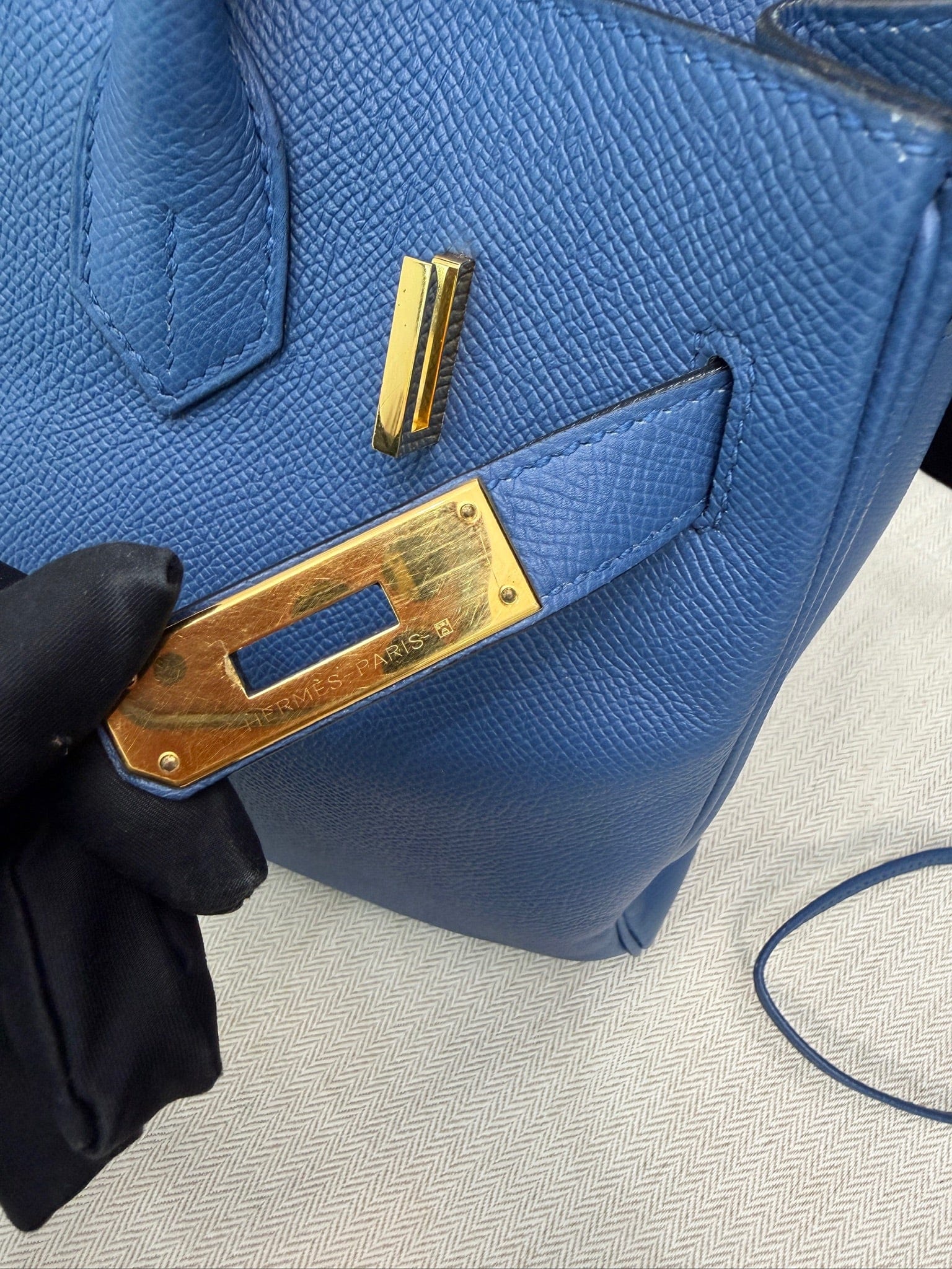 Iconn Boutique Hermès Birkin 30 Blue Brighton Epsom Leather GHW Stamp X