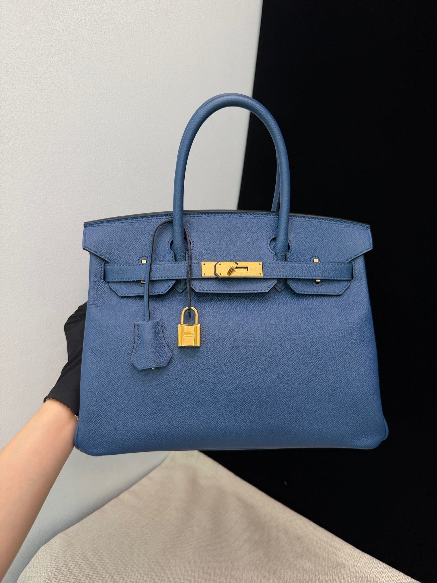 Iconn Boutique Hermès Birkin 30 Blue Brighton Epsom Leather GHW Stamp X