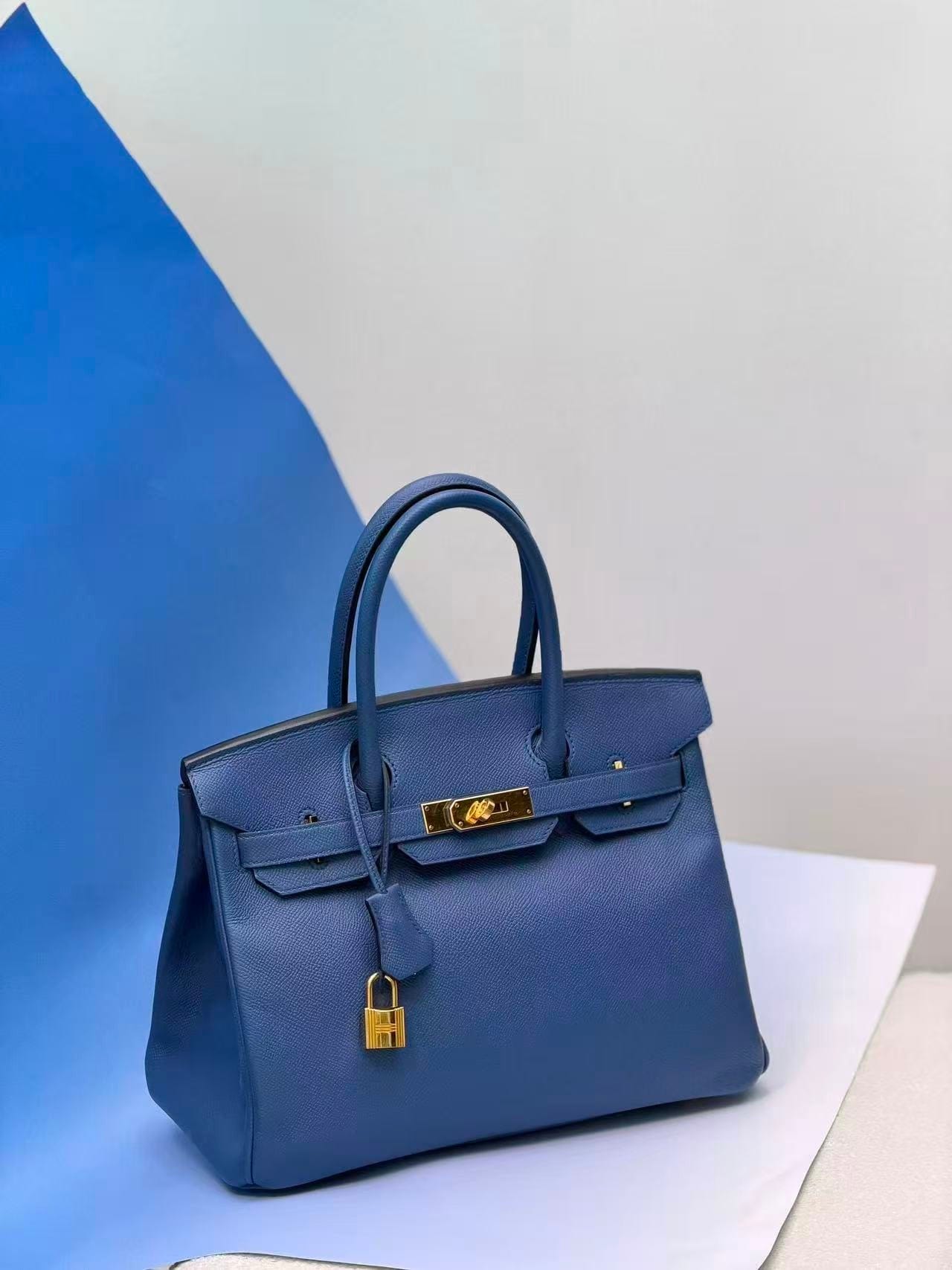 Iconn Boutique Hermès Birkin 30 Blue Brighton Epsom Leather GHW Stamp X