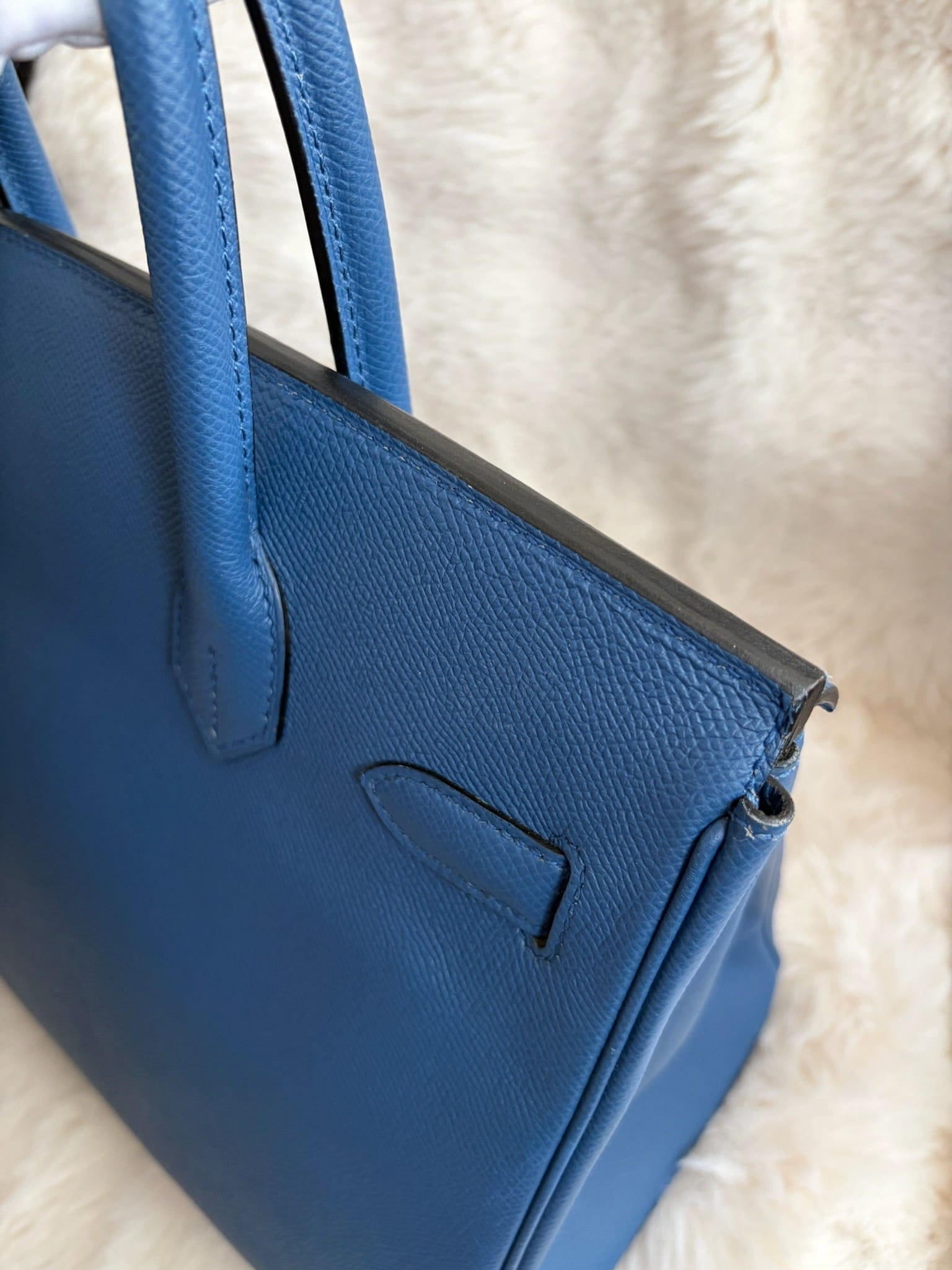 Iconn Boutique Hermès Birkin 30 Blue Brighton Epsom Leather GHW Stamp X