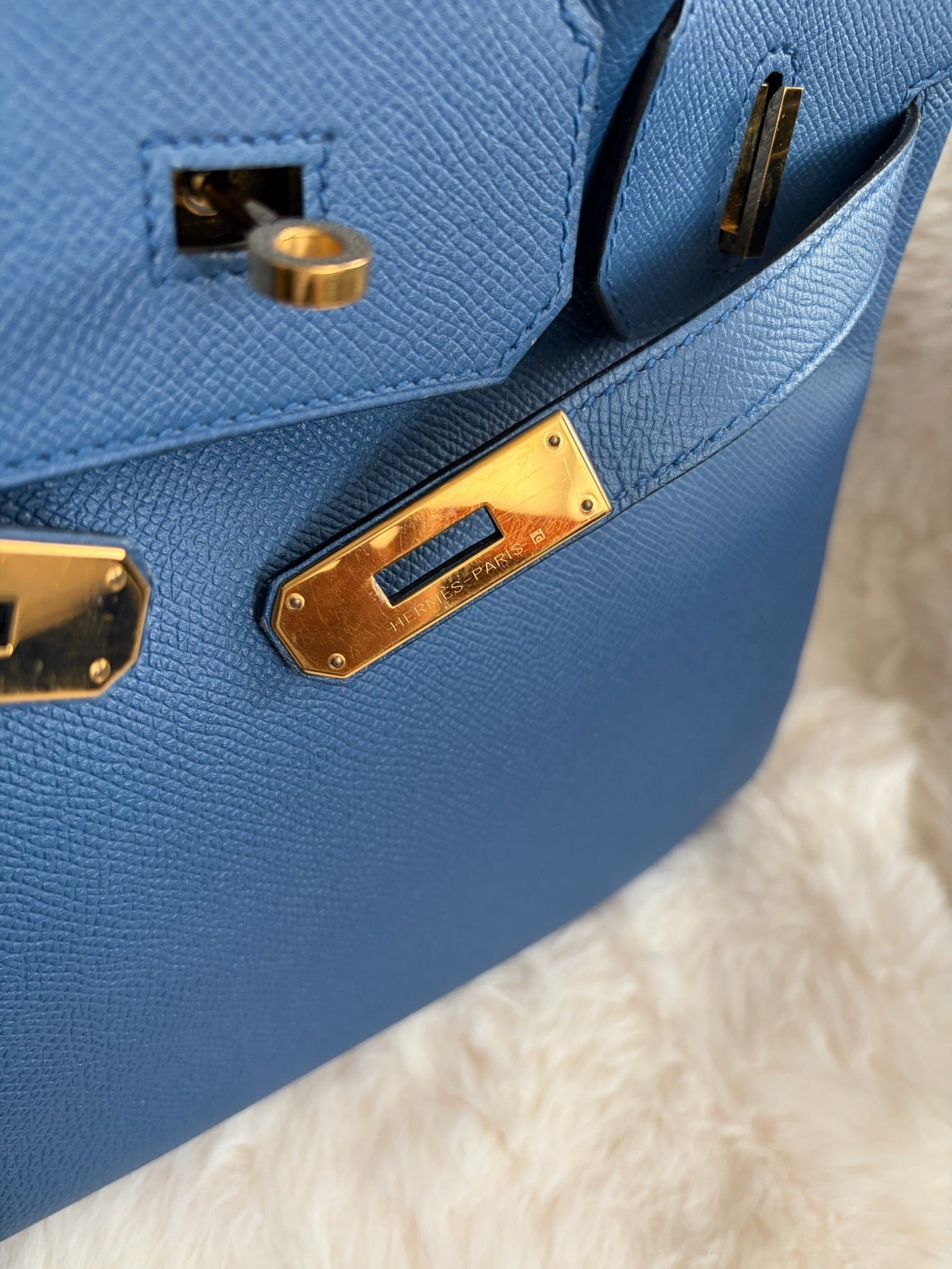 Iconn Boutique Hermès Birkin 30 Blue Brighton Epsom Leather GHW Stamp X
