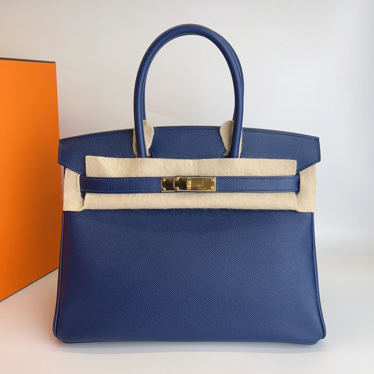 Iconn Boutique Hermès Birkin 30 Blue Sapphire Epsom Leather Gold Hardware - Stamp X