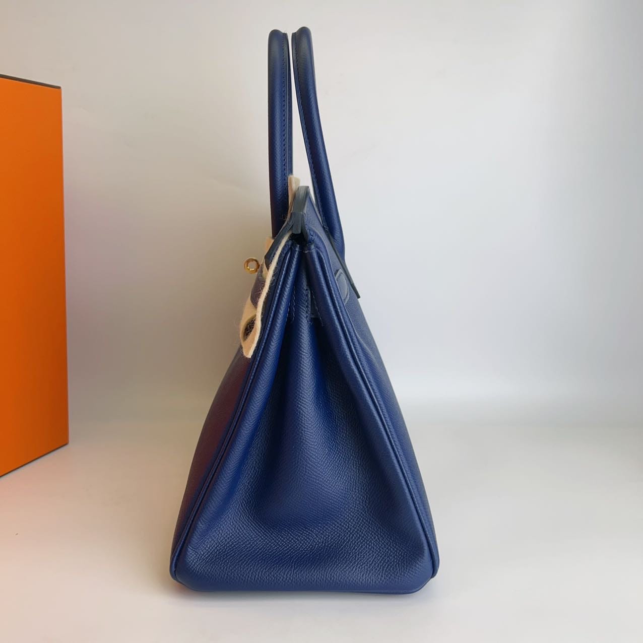 Iconn Boutique Hermès Birkin 30 Blue Sapphire Epsom Leather Gold Hardware - Stamp X