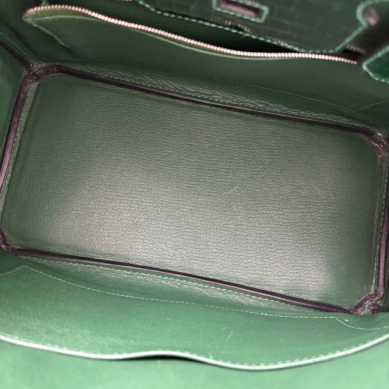 Iconn Boutique Hermes Birkin 30 Shiny Niloticus Crocodile Emerald Green PHW -Stamp Square Q