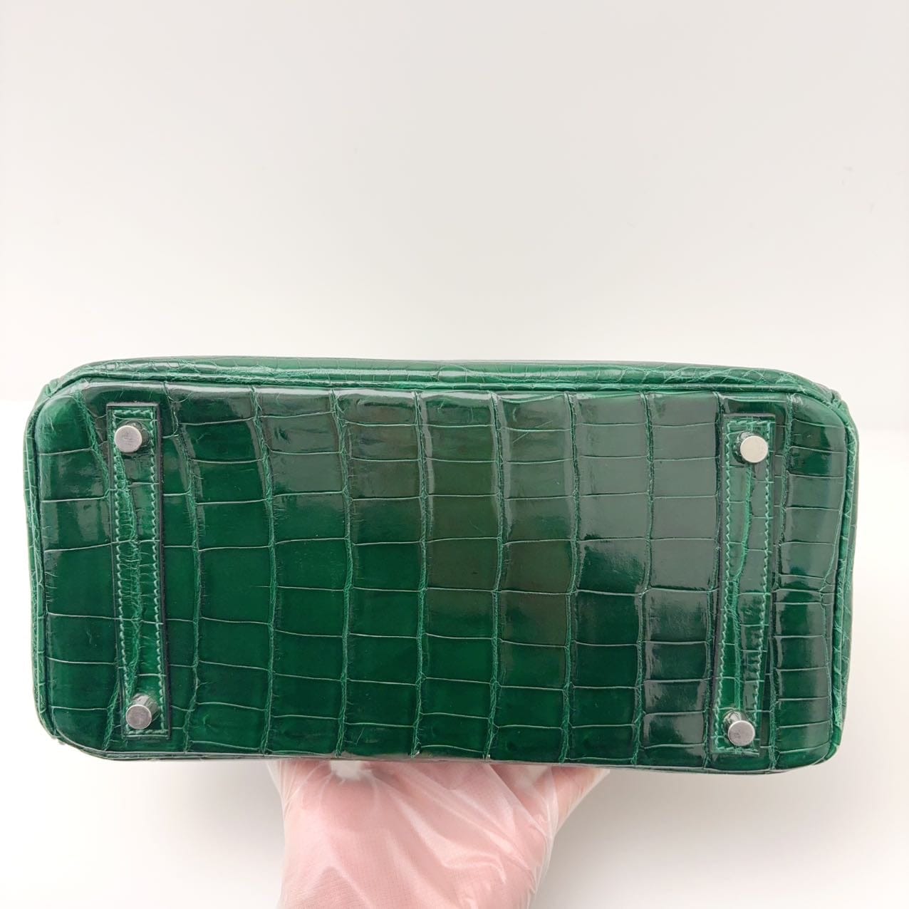 Iconn Boutique Hermes Birkin 30 Shiny Niloticus Crocodile Emerald Green PHW -Stamp Square Q
