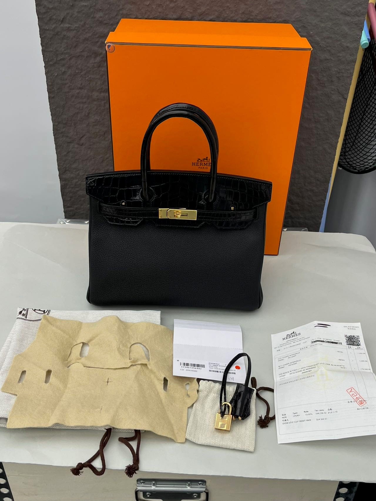 Iconn Boutique Hermes Birkin 30 Touch Togo leather with exotic leather trim (Touch)-Stamp Z