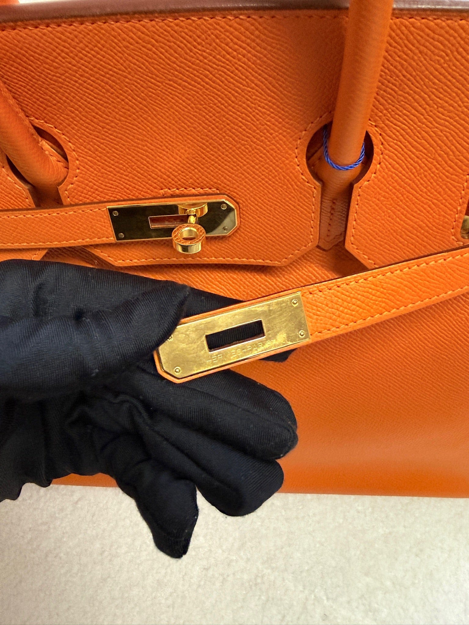 Iconn Boutique Hermès Birkin 35 Orange Epsom Leather Palladium Hardware Q Stamp