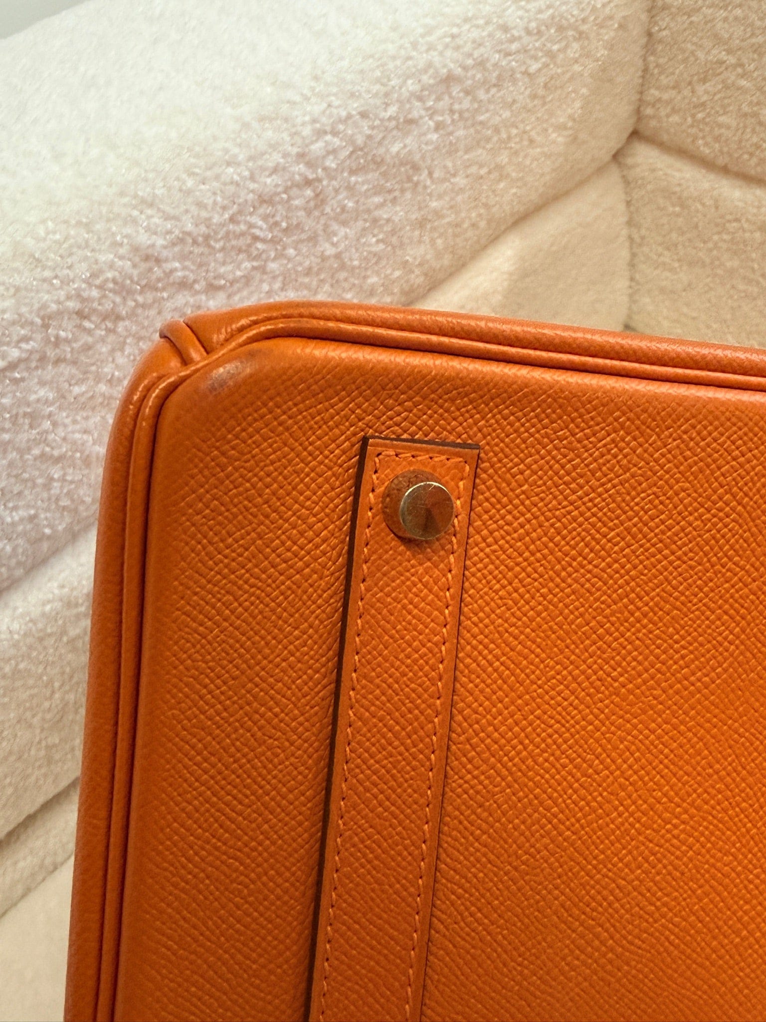 Iconn Boutique Hermès Birkin 35 Orange Epsom Leather Palladium Hardware Q Stamp