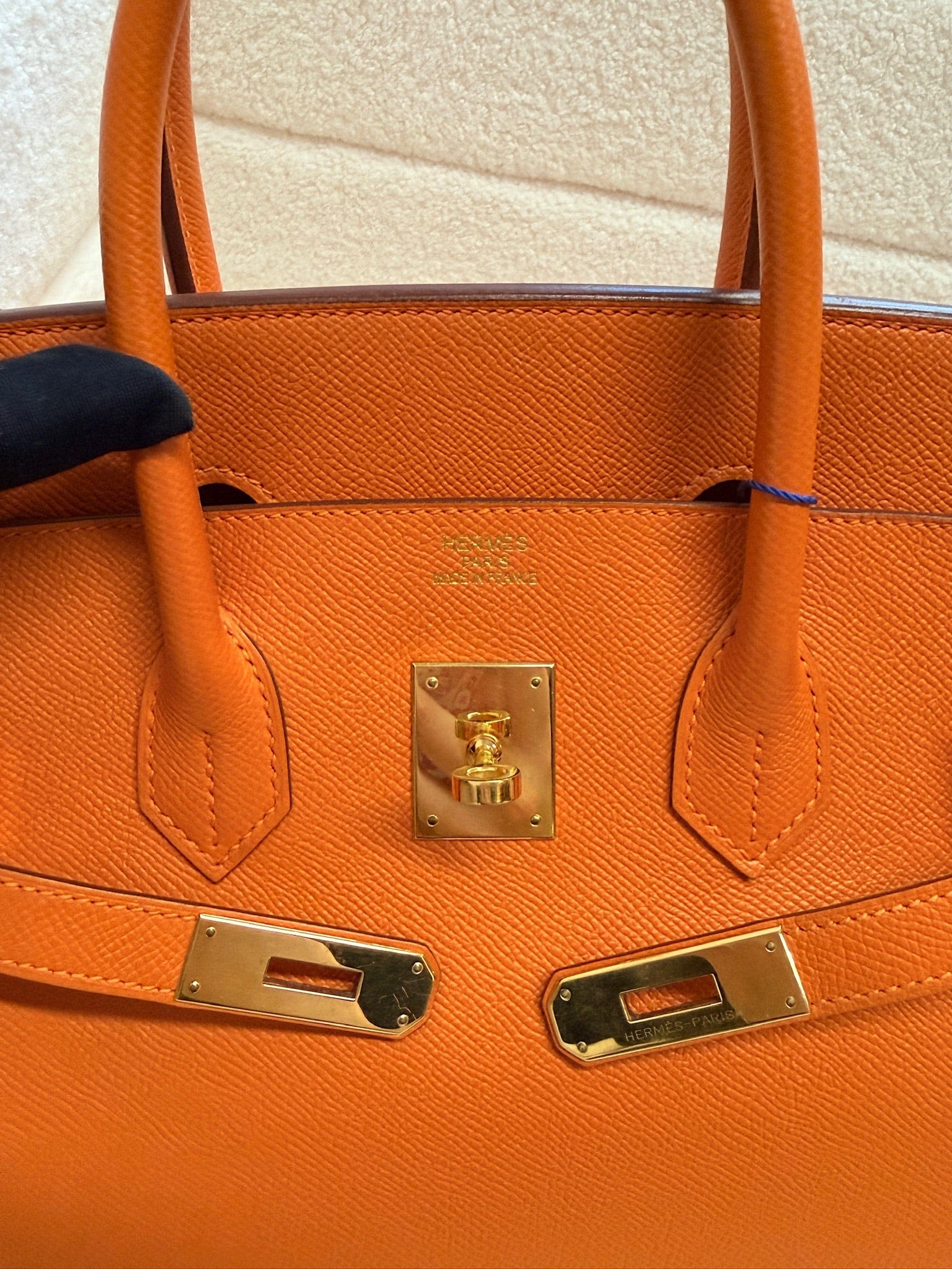 Iconn Boutique Hermès Birkin 35 Orange Epsom Leather Palladium Hardware Q Stamp