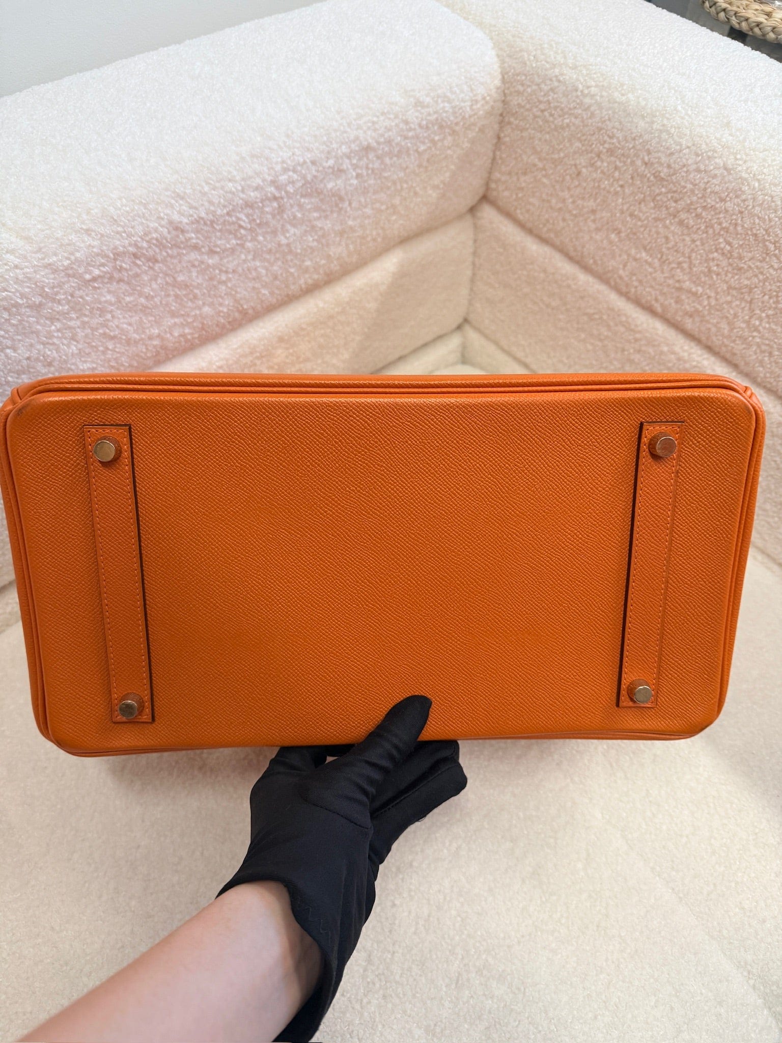 Iconn Boutique Hermès Birkin 35 Orange Epsom Leather Palladium Hardware Q Stamp