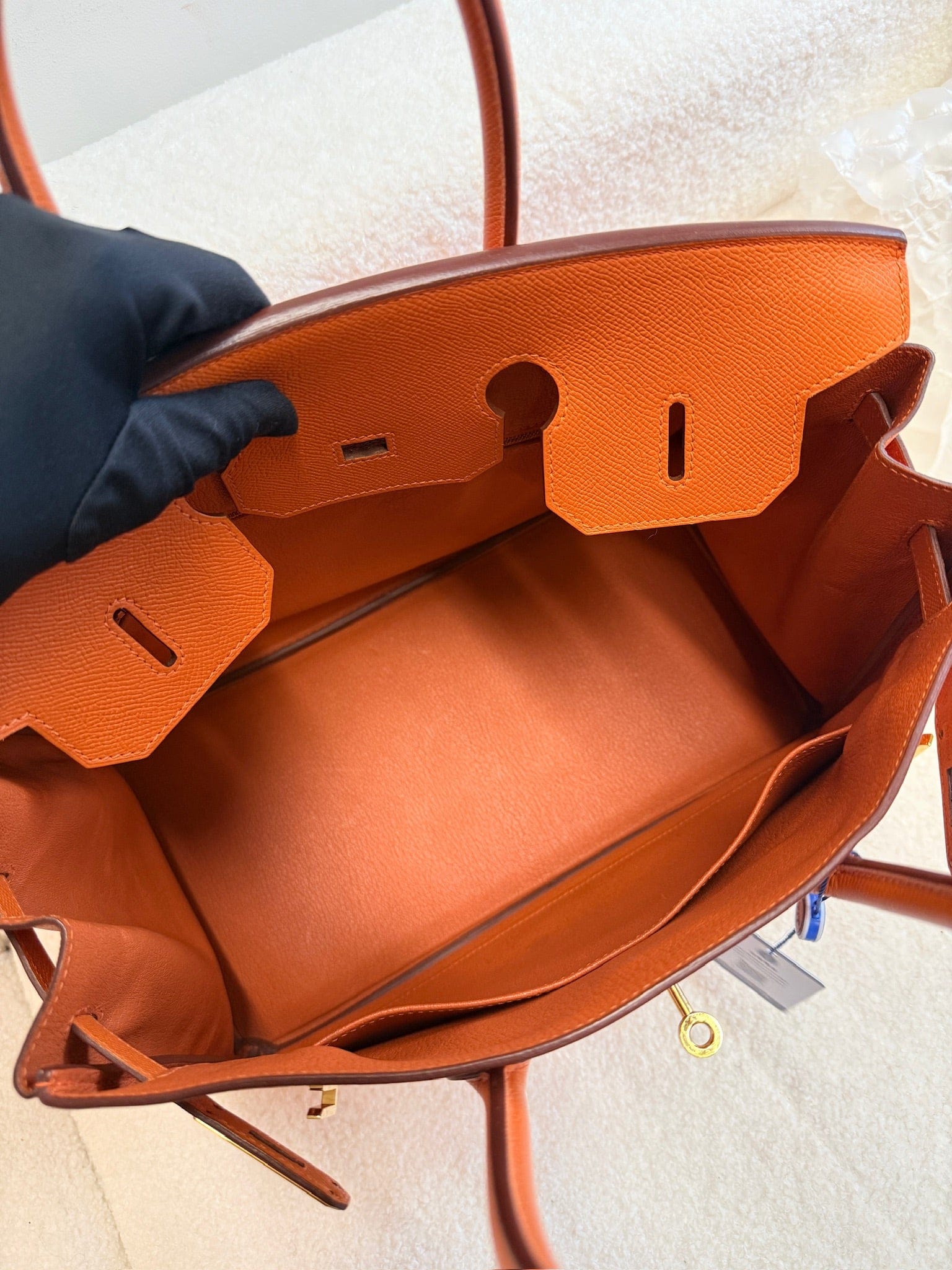 Iconn Boutique Hermès Birkin 35 Orange Epsom Leather Palladium Hardware Q Stamp