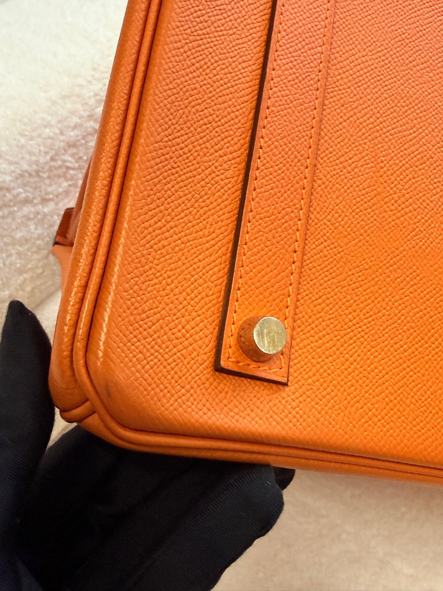 Iconn Boutique Hermès Birkin 35 Orange Epsom Leather Palladium Hardware Q Stamp