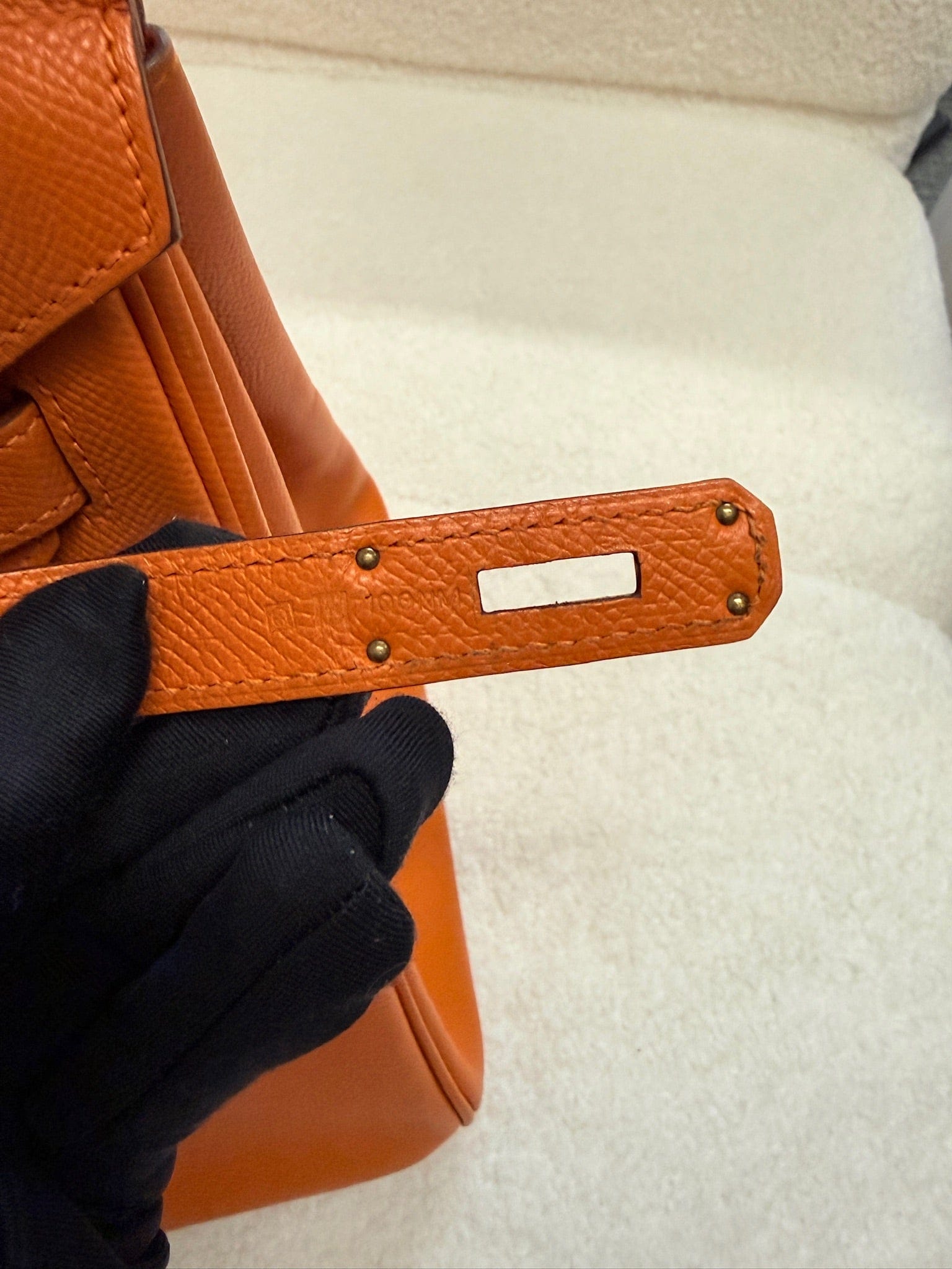 Iconn Boutique Hermès Birkin 35 Orange Epsom Leather Palladium Hardware Q Stamp