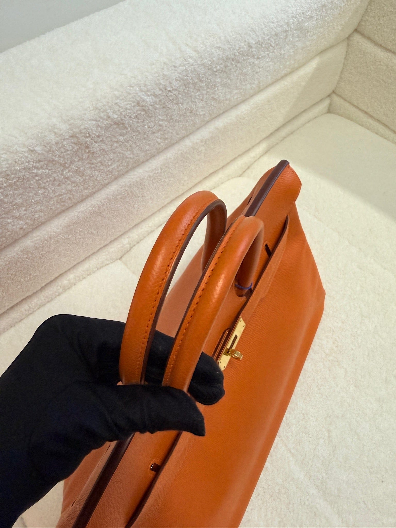 Iconn Boutique Hermès Birkin 35 Orange Epsom Leather Palladium Hardware Q Stamp