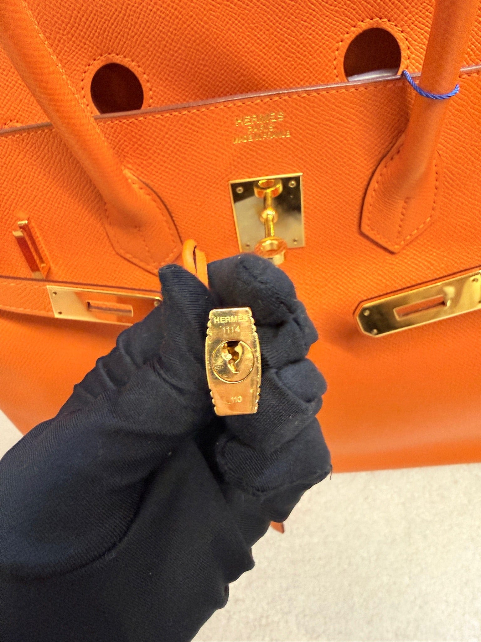 Iconn Boutique Hermès Birkin 35 Orange Epsom Leather Palladium Hardware Q Stamp