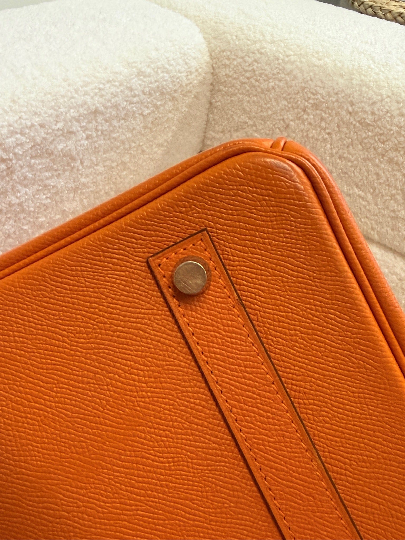 Iconn Boutique Hermès Birkin 35 Orange Epsom Leather Palladium Hardware Q Stamp