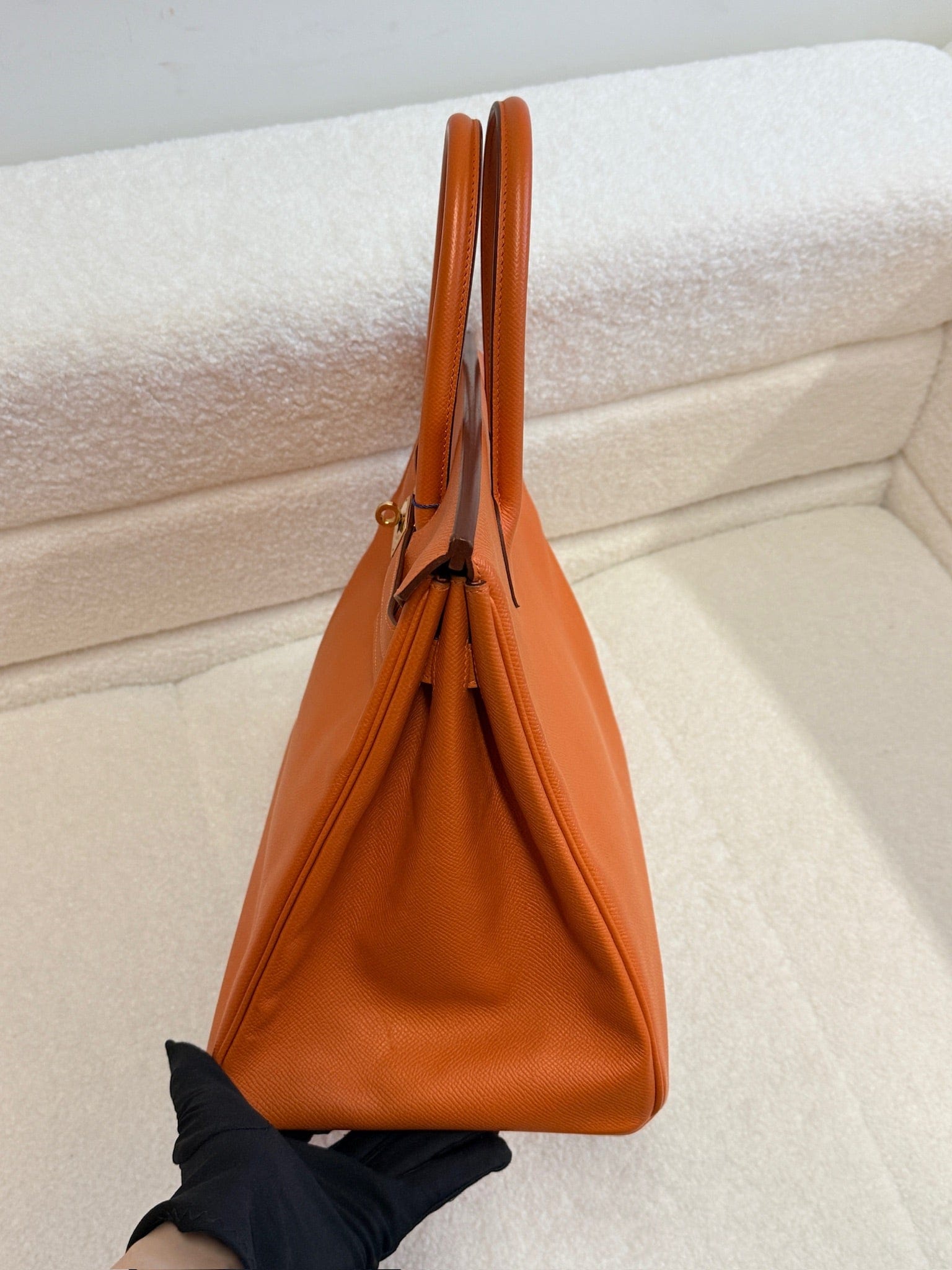 Iconn Boutique Hermès Birkin 35 Orange Epsom Leather Palladium Hardware Q Stamp