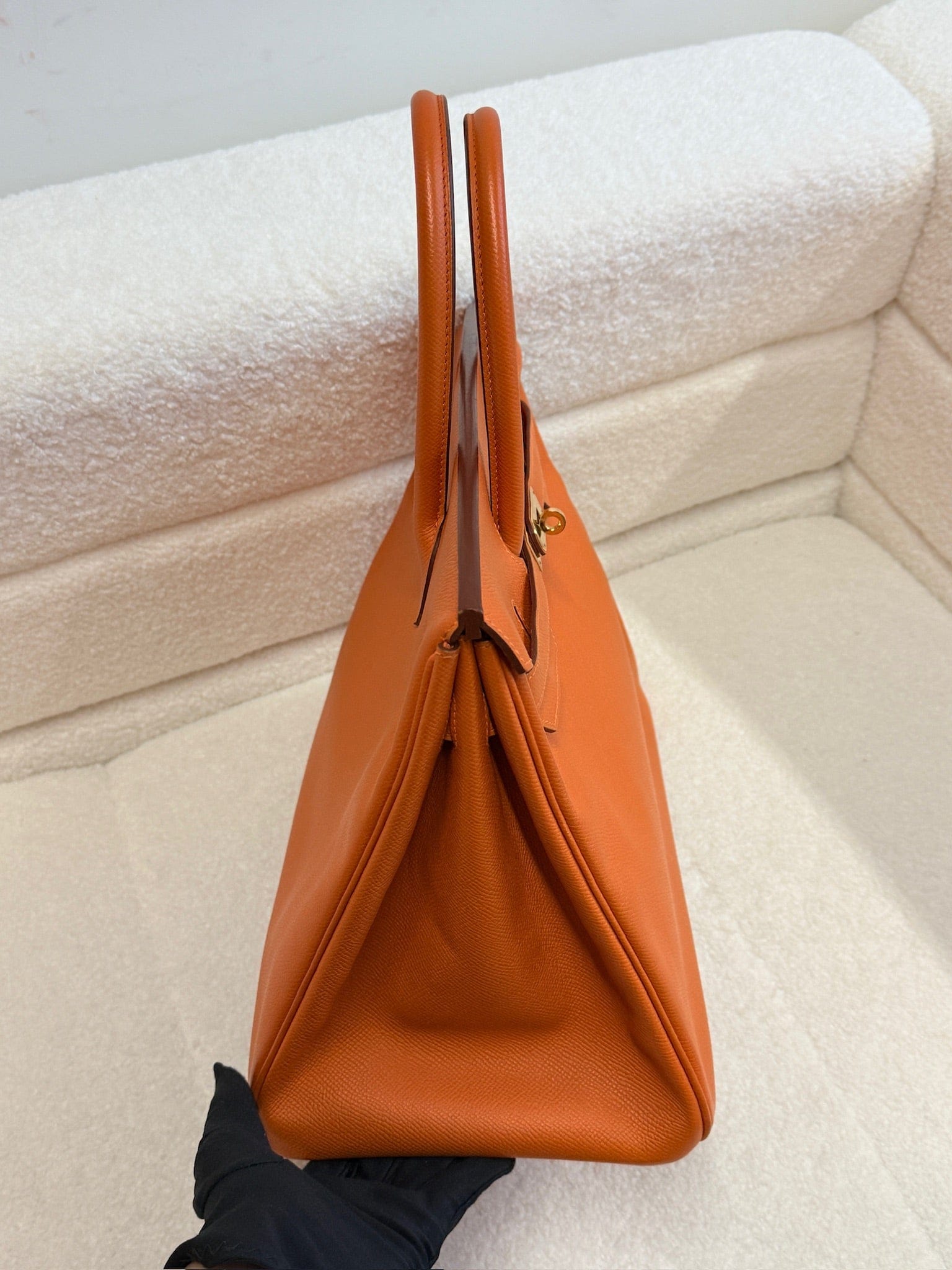 Iconn Boutique Hermès Birkin 35 Orange Epsom Leather Palladium Hardware Q Stamp