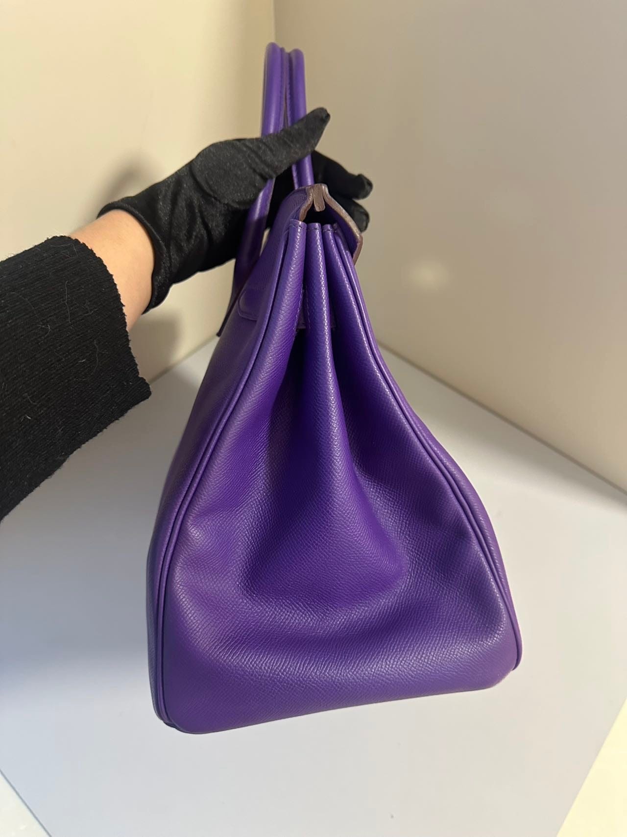 Iconn Boutique Hermès Birkin 35 Purple Epsom Leather Palladium Hardware -Stamp Square P