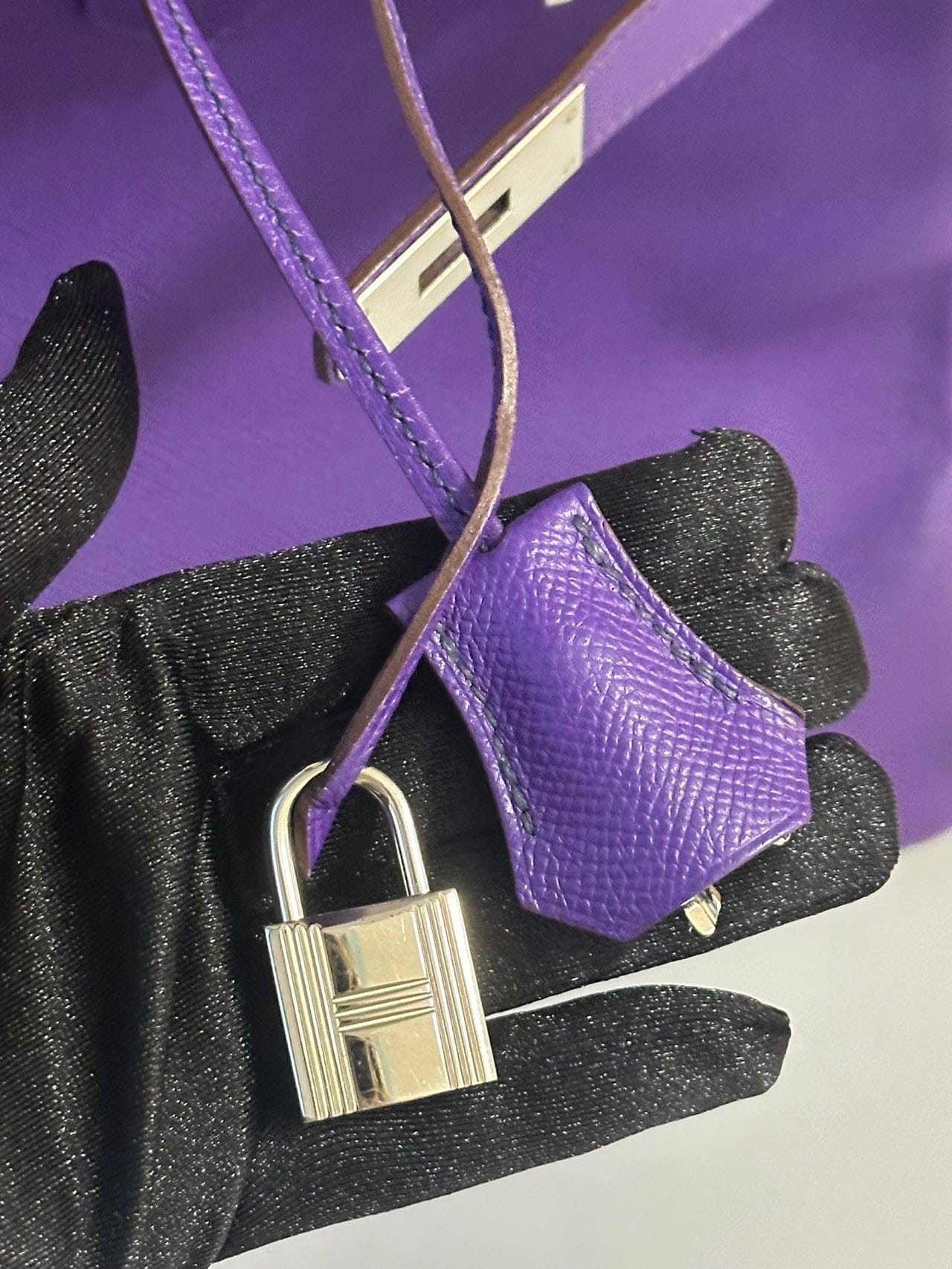 Iconn Boutique Hermès Birkin 35 Purple Epsom Leather Palladium Hardware -Stamp Square P