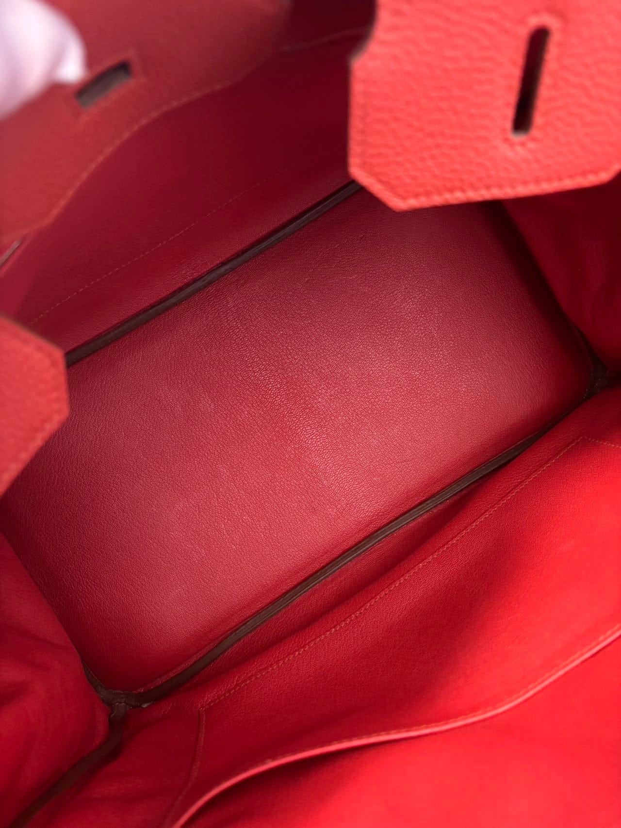 Iconn Boutique Hermès Birkin 35 Rouge Tomate Togo Leather Palladium Hardware Q Stamp
